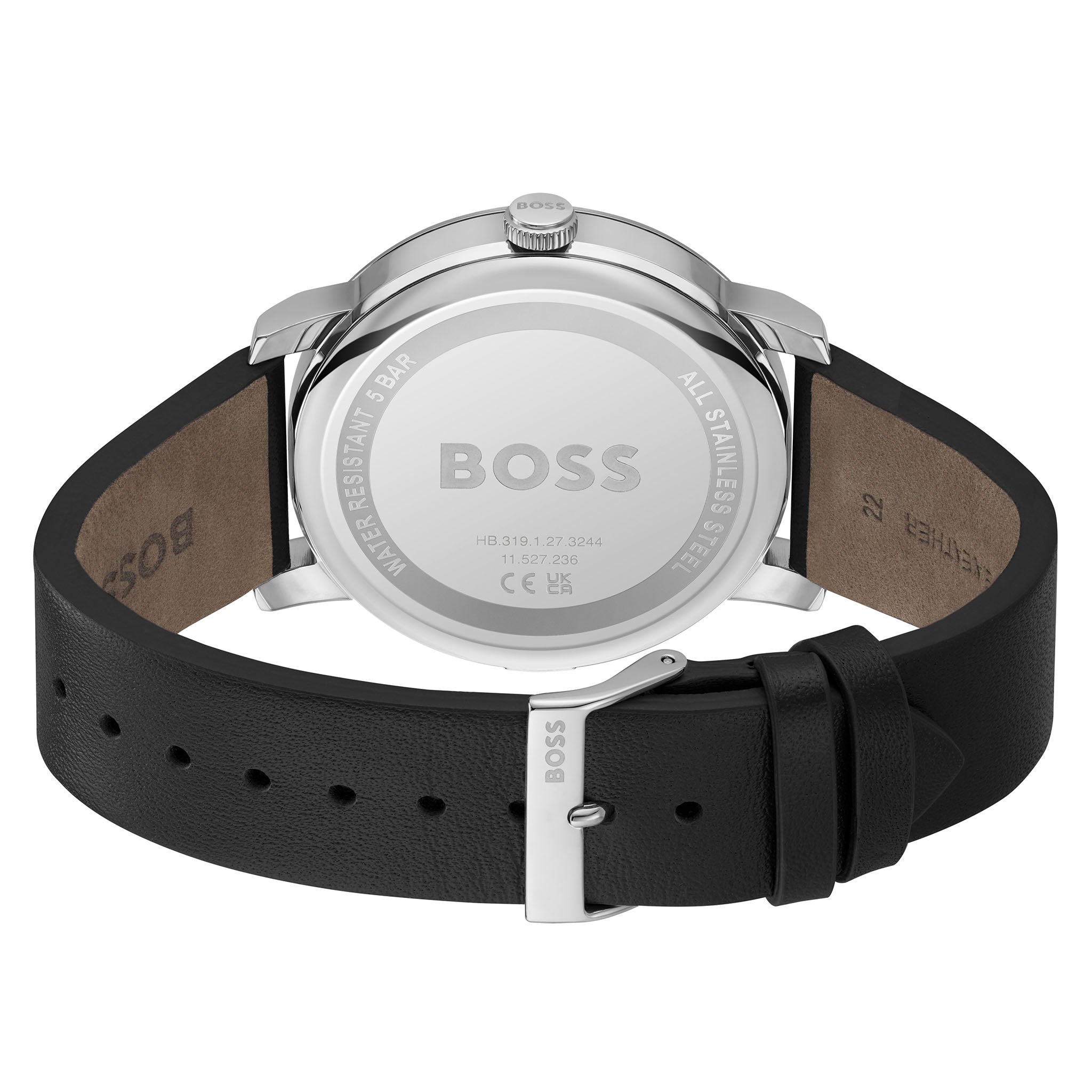 BOSS by Hugo Boss Black Leather Multi-function Men's Watch - 1514125