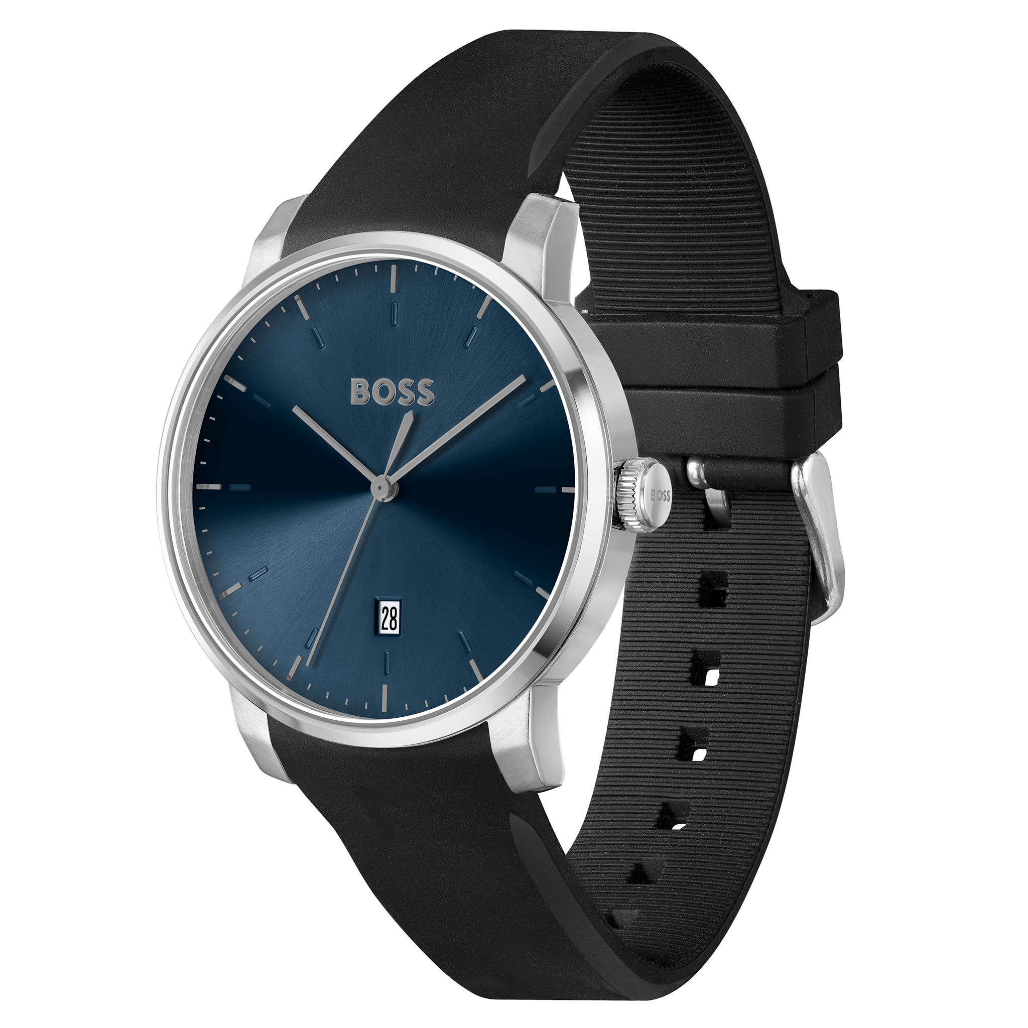 Hugo Boss Black Silicone Blue Dial Men's Watch - 1514131