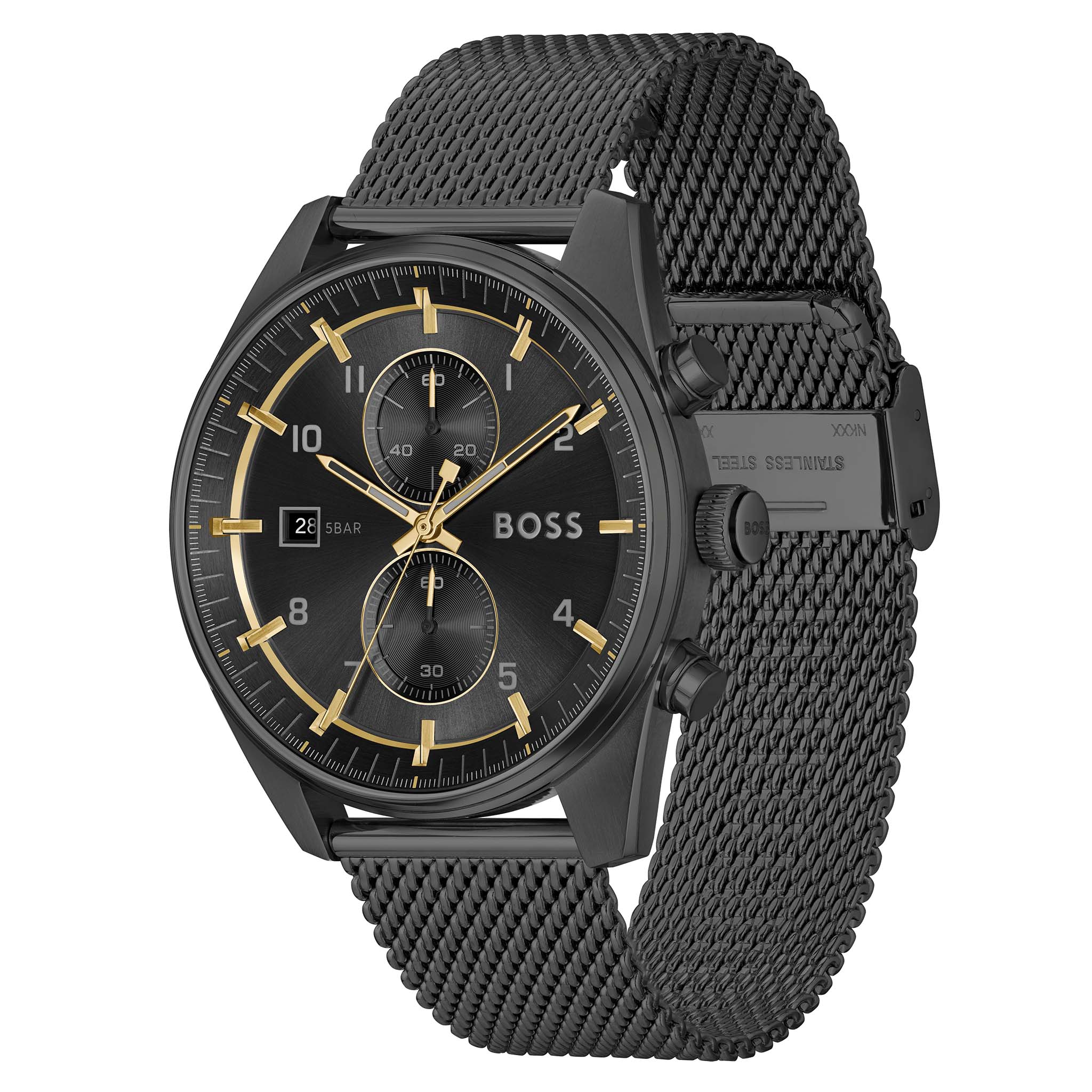 BOSS by Hugo Boss Black Steel Mesh Chronograph Men's Watch - 1514150