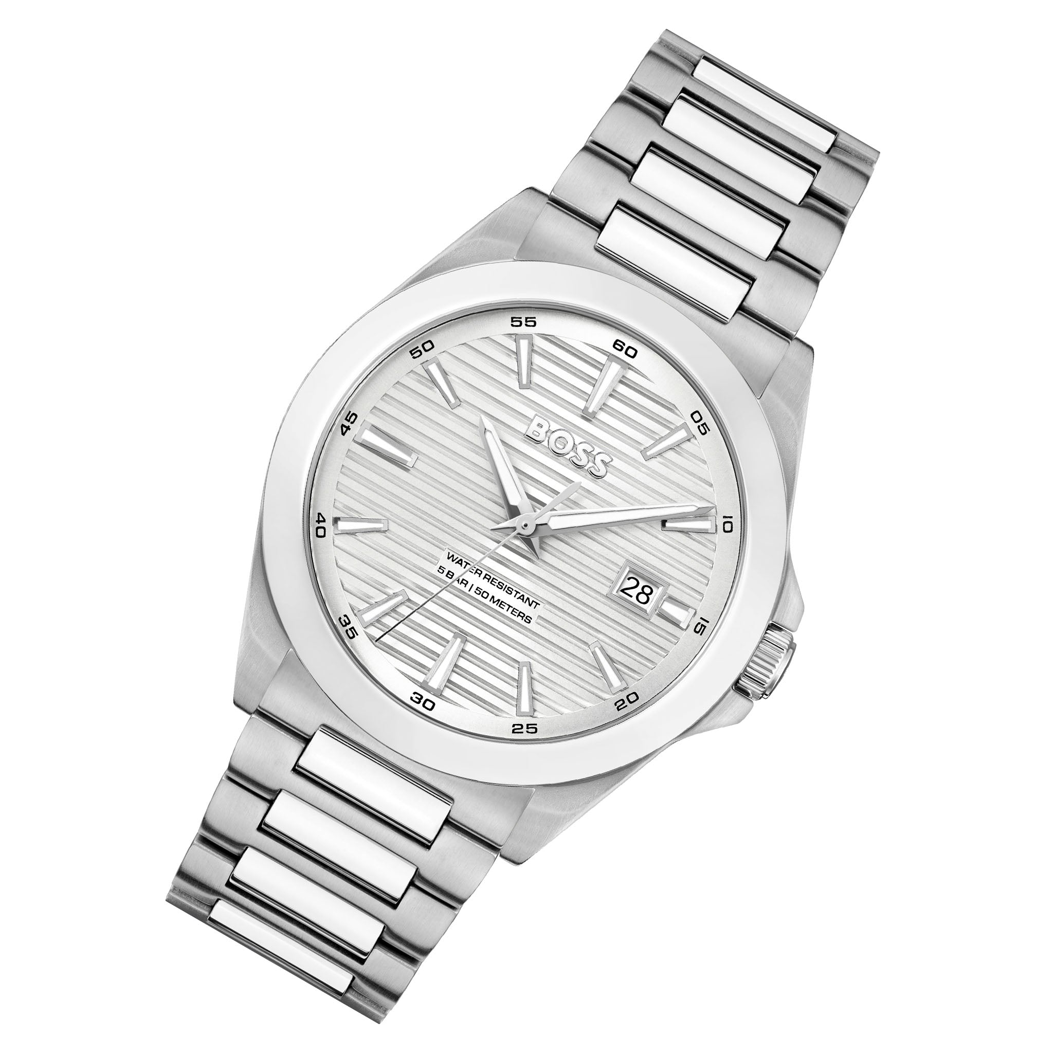 BOSS by Hugo Boss Stainless Steel Silver White Dial Men's Watch - 1514176