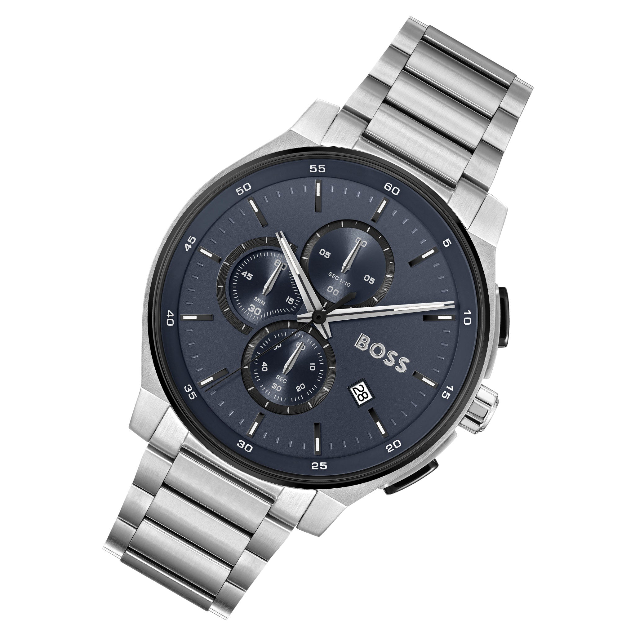BOSS by Hugo Boss Stainless Steel Blue Dial Chronograph Men's Watch - 1514189