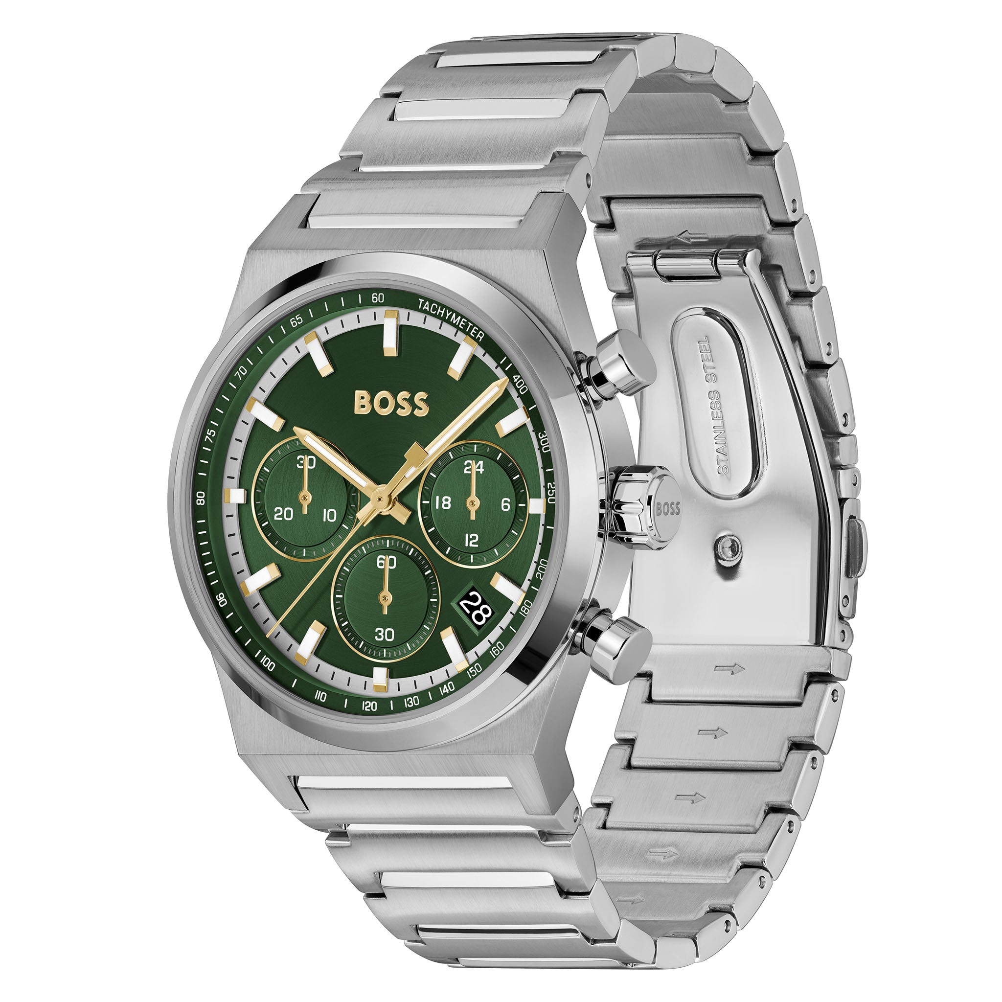 BOSS by Hugo Boss Stainless Steel Dark Green Chronograph Men's Watch - 1514220