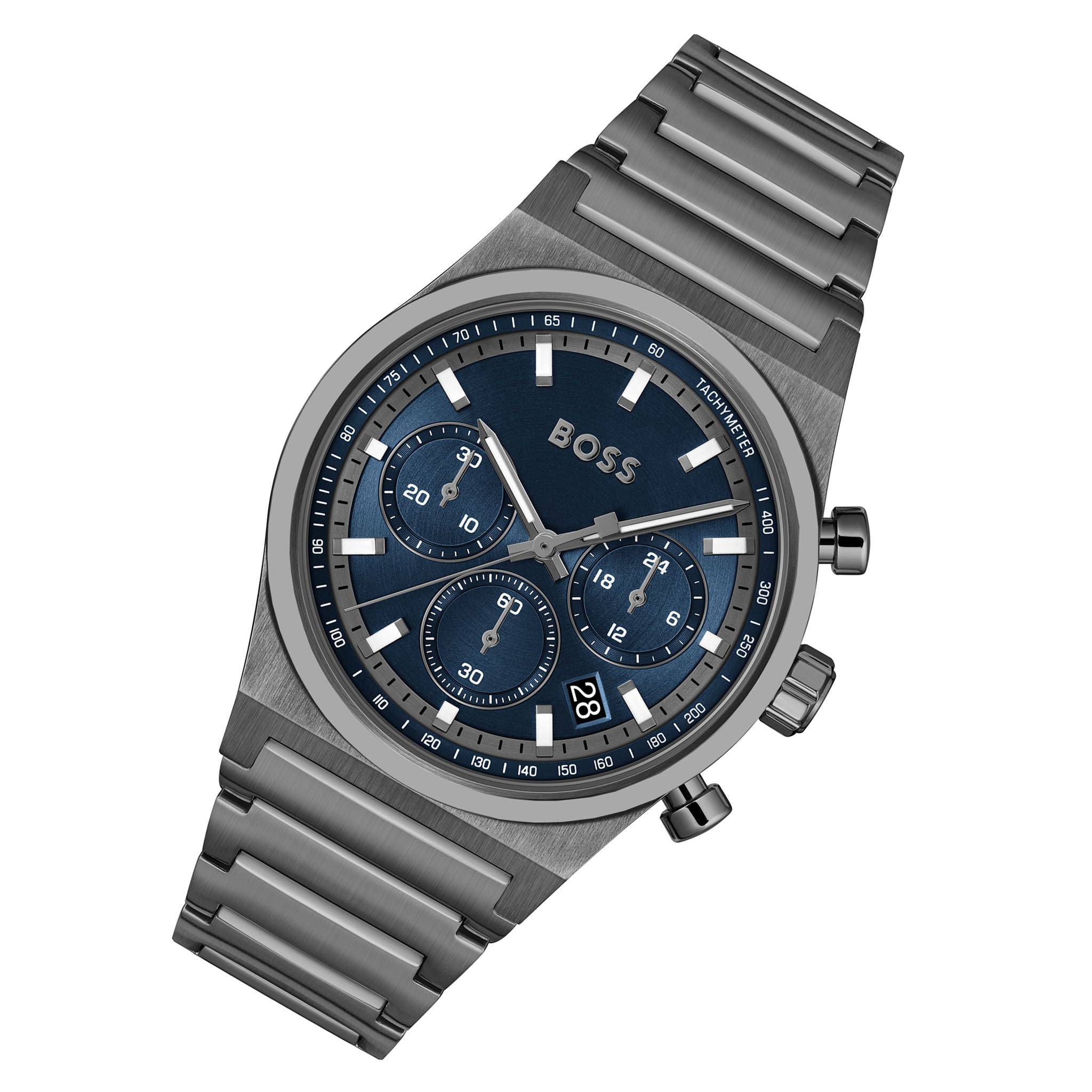 BOSS by Hugo Boss Grey Steel Blue Dial Chronograph Men's Watch - 1514223