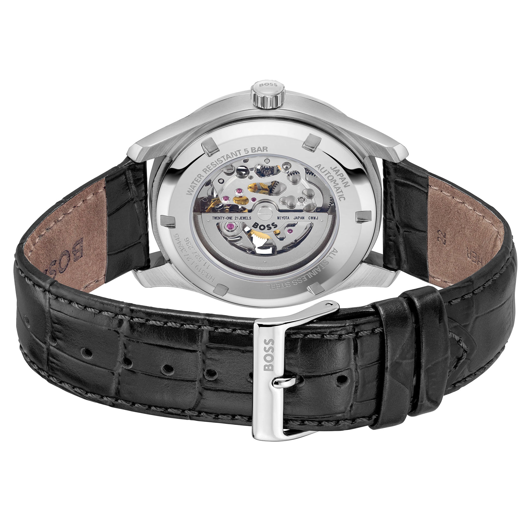 BOSS by Hugo Boss Black Leather Mechanical-Automatic Men's Watch - 1514234