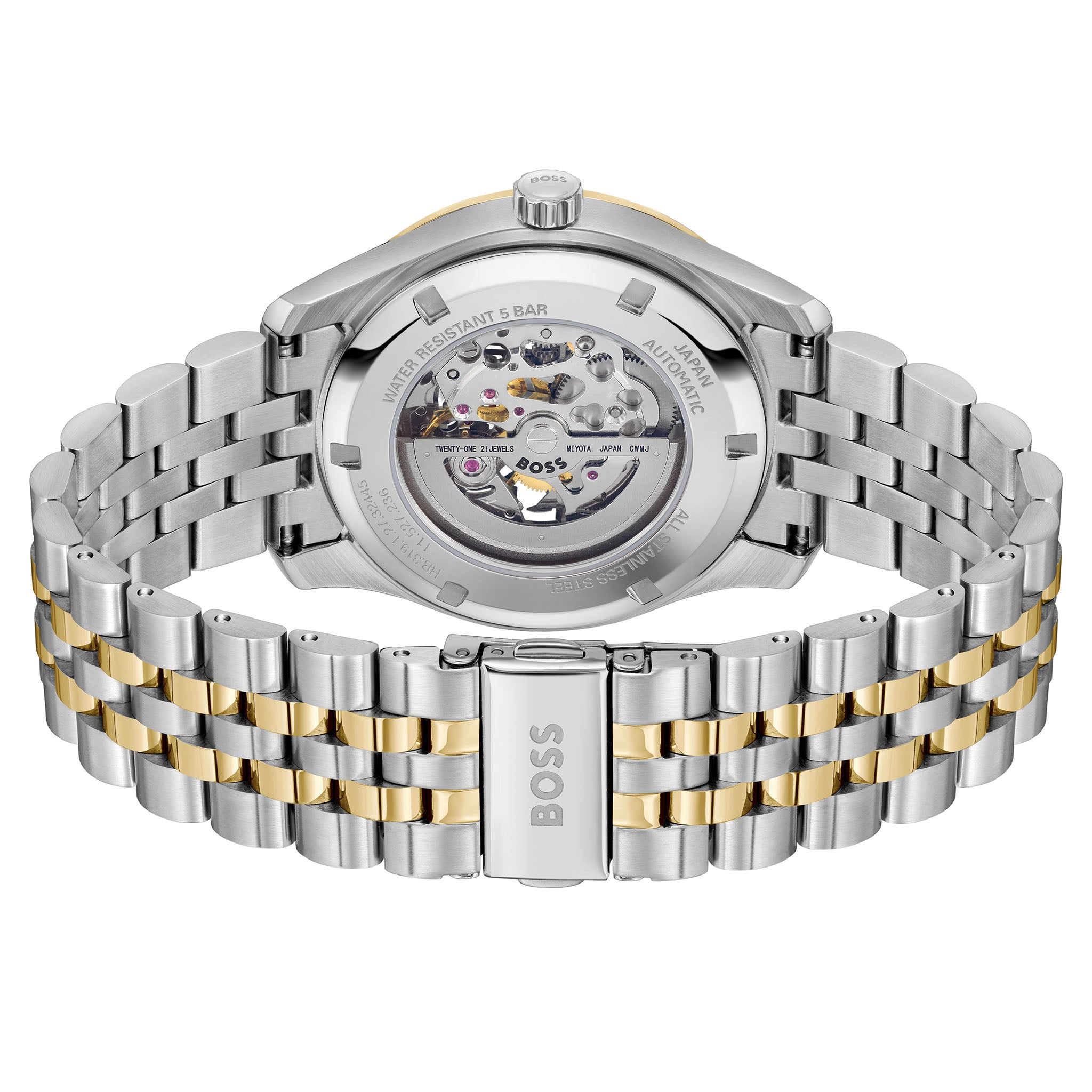 Hugo Boss Two-Tone Steel Silver White Dial Mechanical-Automatic Men's Watch - 1514237