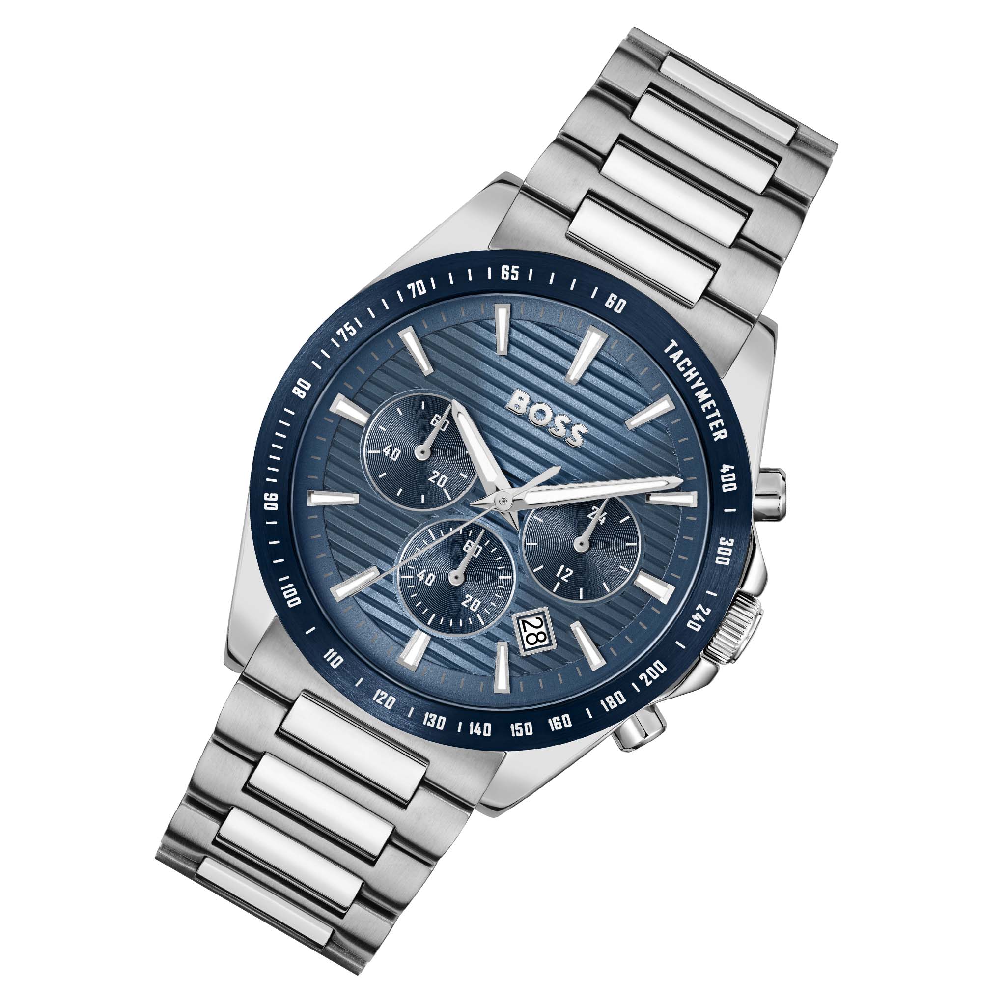 BOSS by Hugo Boss Stainless Steel Blue Dial Chronograph Men's Watch - 1514240
