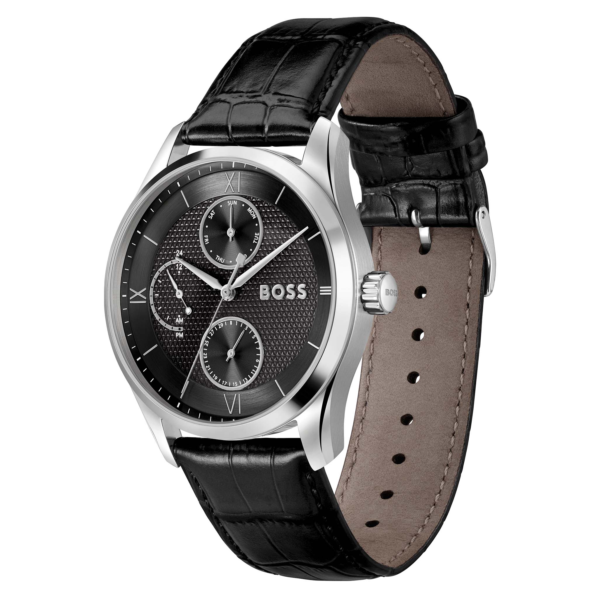 BOSS by Hugo Boss Black Leather Multi-function Men's Watch - 1514272