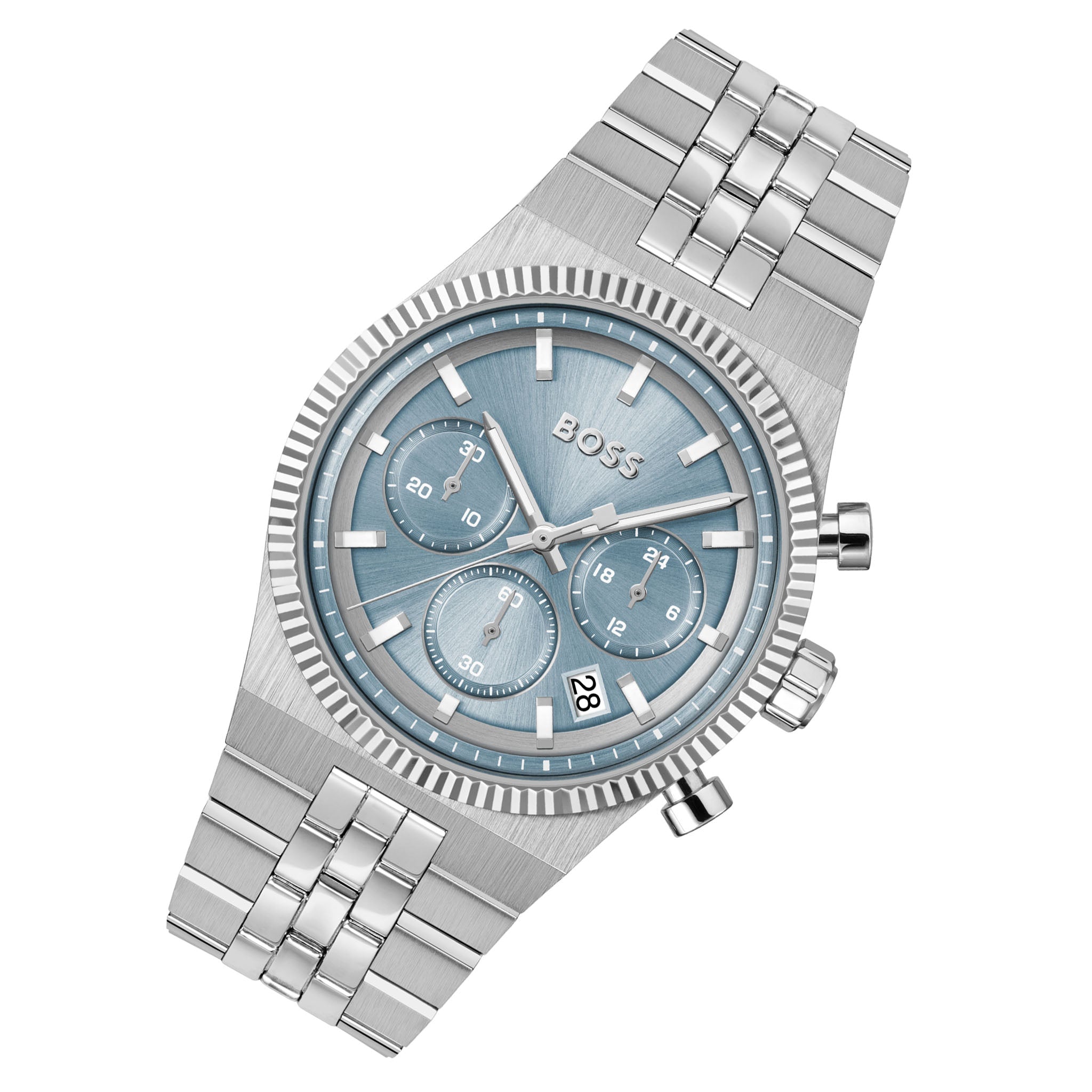 BOSS by Hugo Boss Stainless Steel Blue Dial Chronograph Men's Watch - 1514306