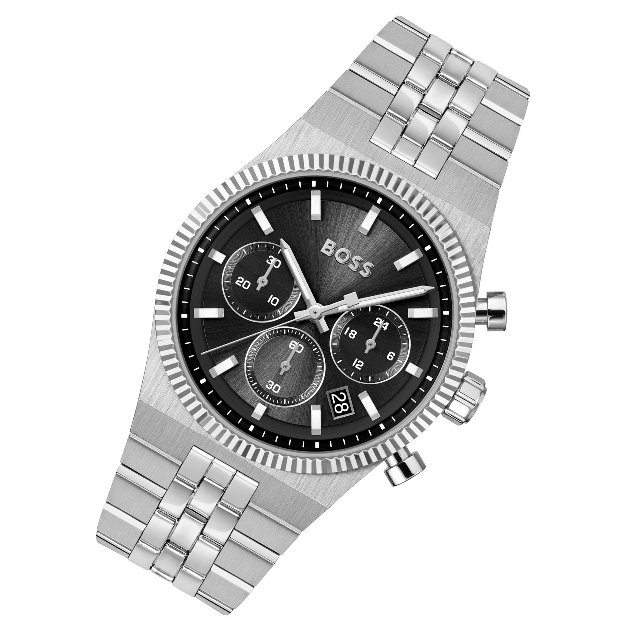 BOSS by Hugo Boss Stainless Steel Black Dial Chronograph Men's Watch - 1514307