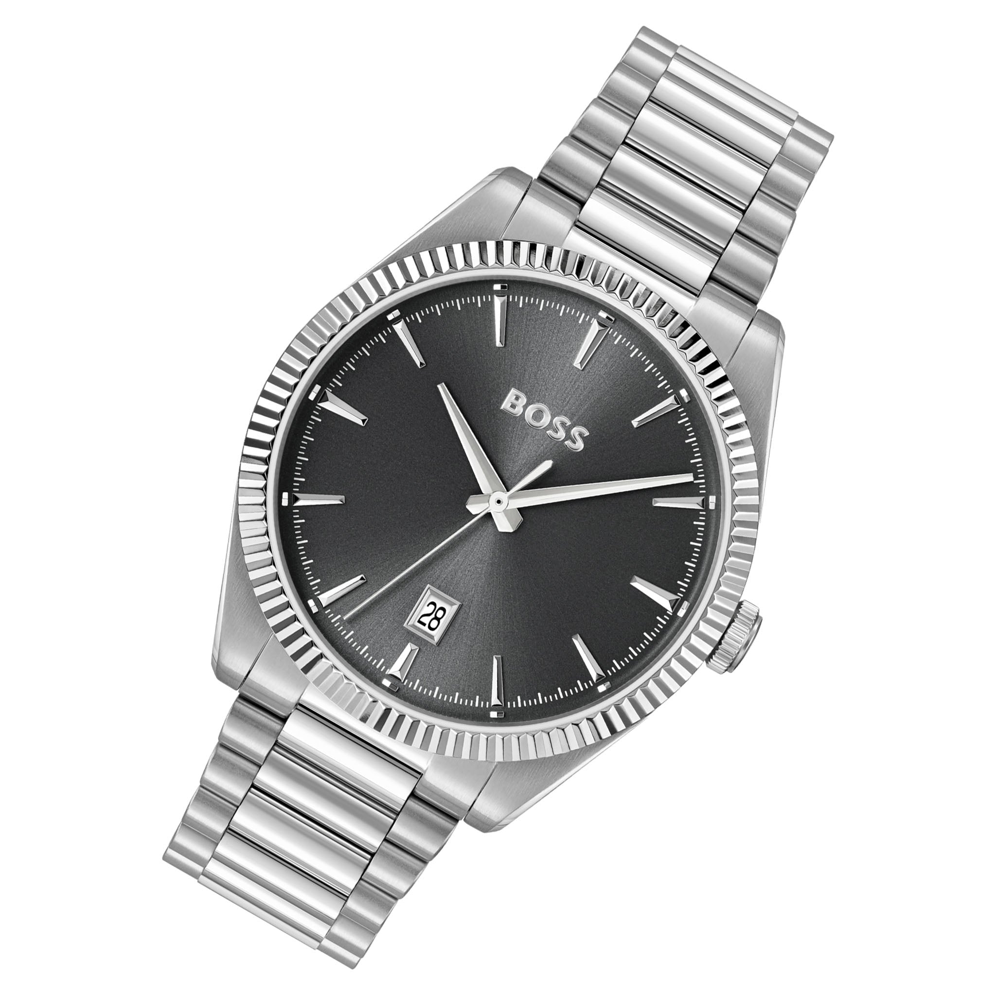 BOSS by Hugo Boss Silver Steel Grey Dial Men's Watch - 1514310