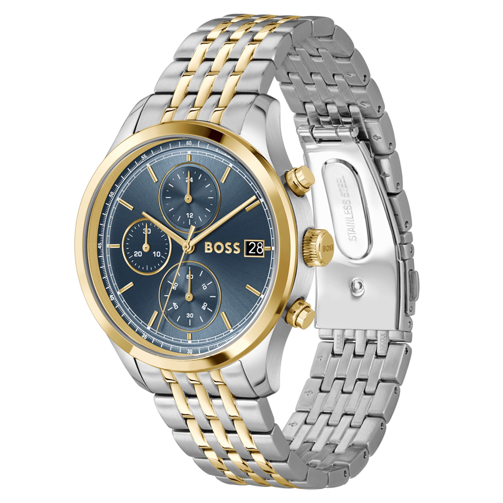 BOSS by Hugo Boss Two-Tone Steel Galvanic Blue Dial Chronograph Men's Watch - 1514329