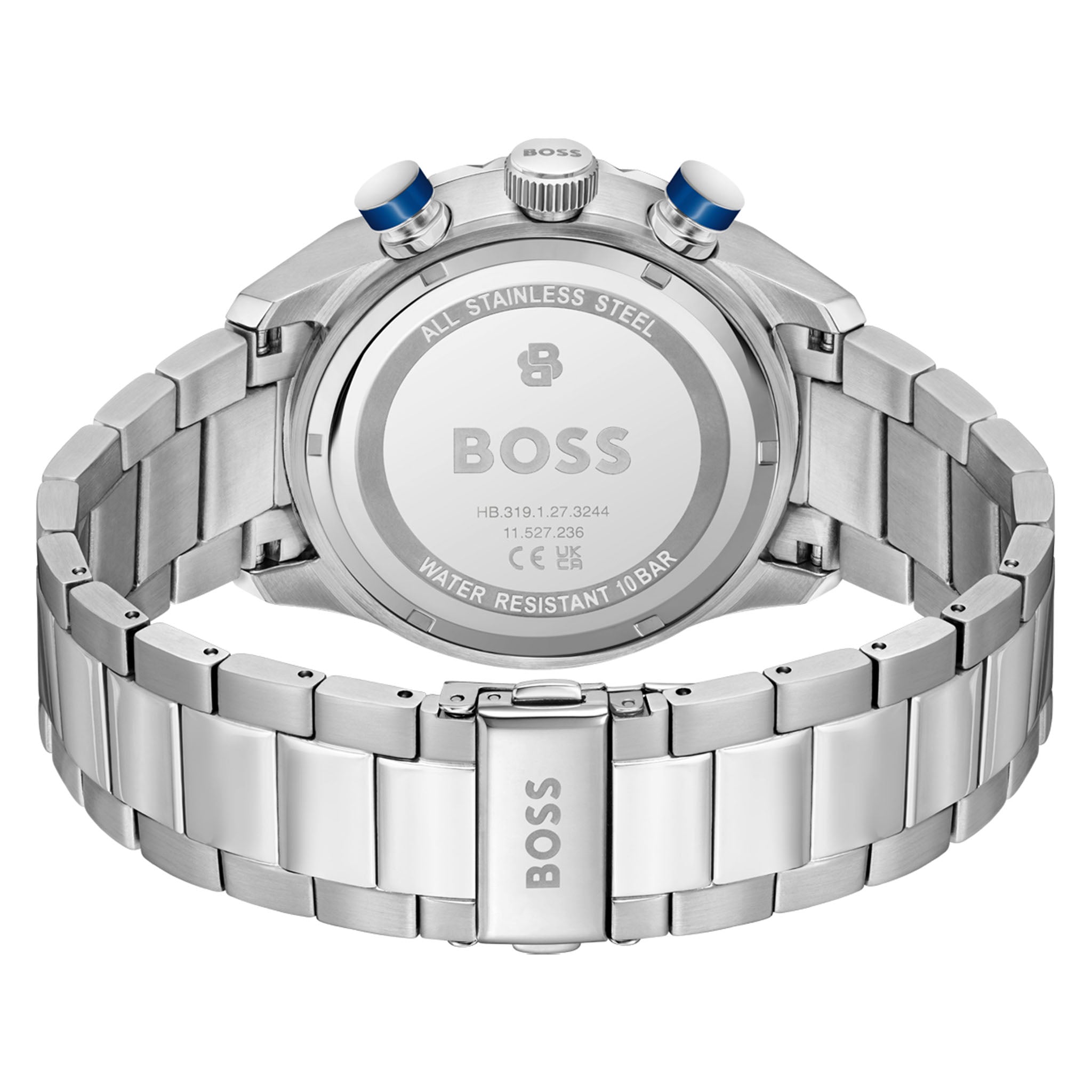 BOSS by Hugo Boss Boss Silver Steel Blue Dial Chronograph Men's Watch - 1514338