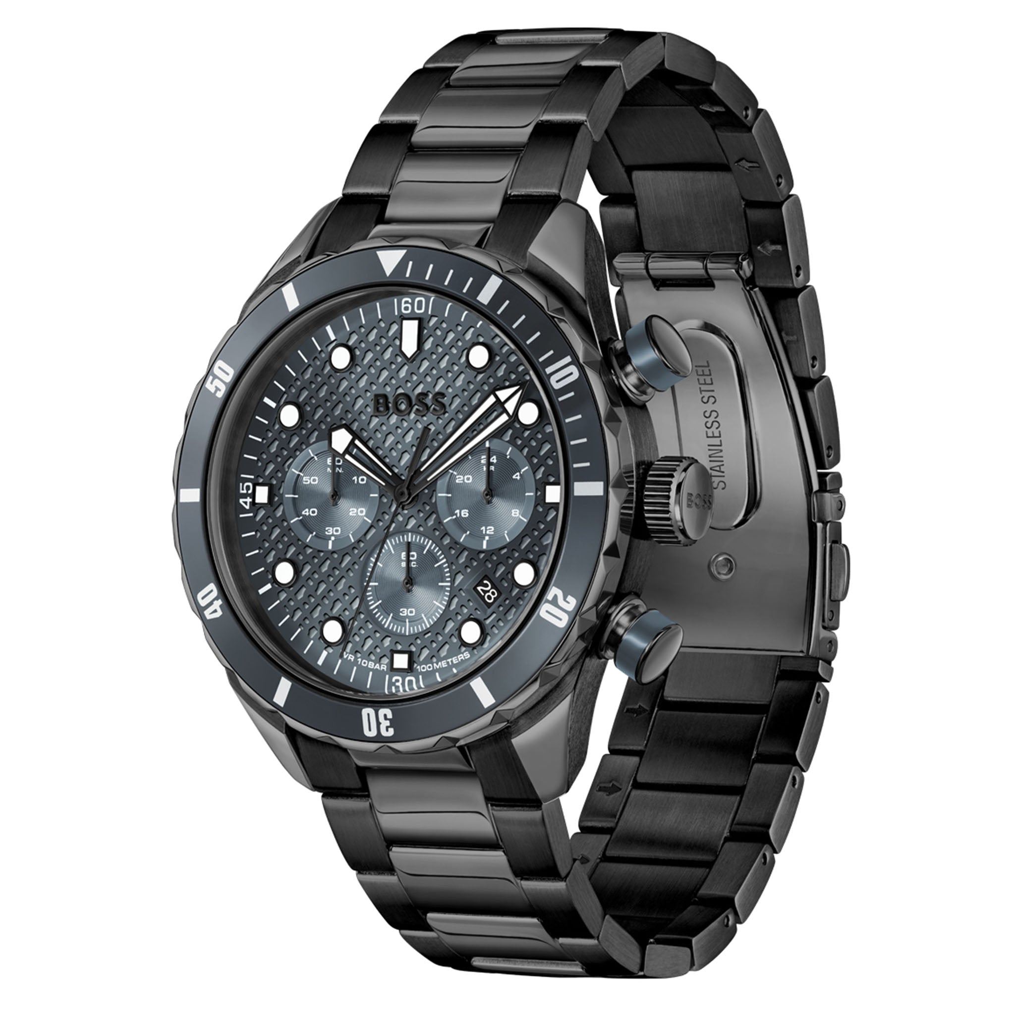 BOSS by Hugo Boss Boss Black Steel Blue Grey Dial Chronograph Men's Watch - 1514340