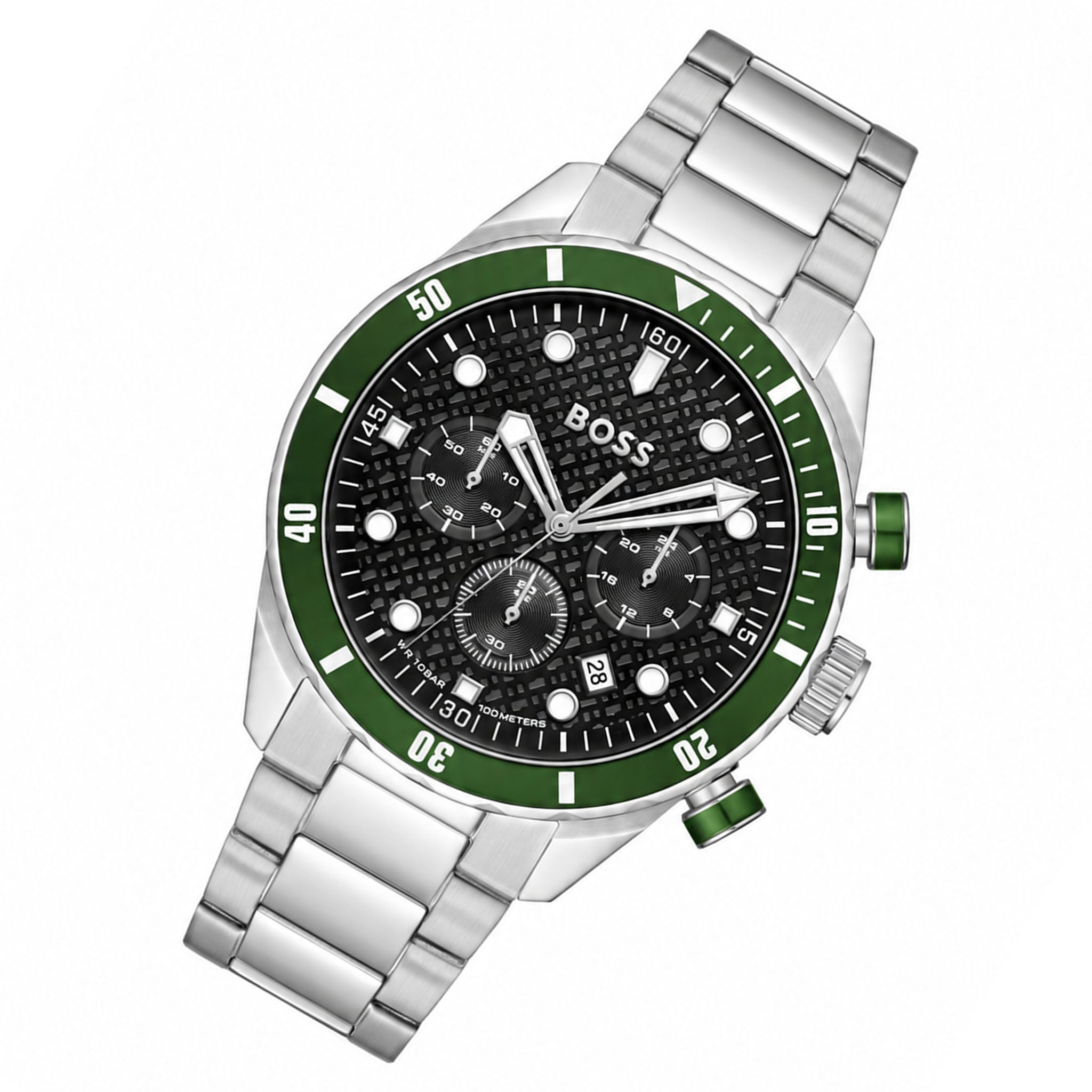 BOSS by Hugo Boss Boss Silver Steel Black Dial Chronograph Men's Watch - 1514341