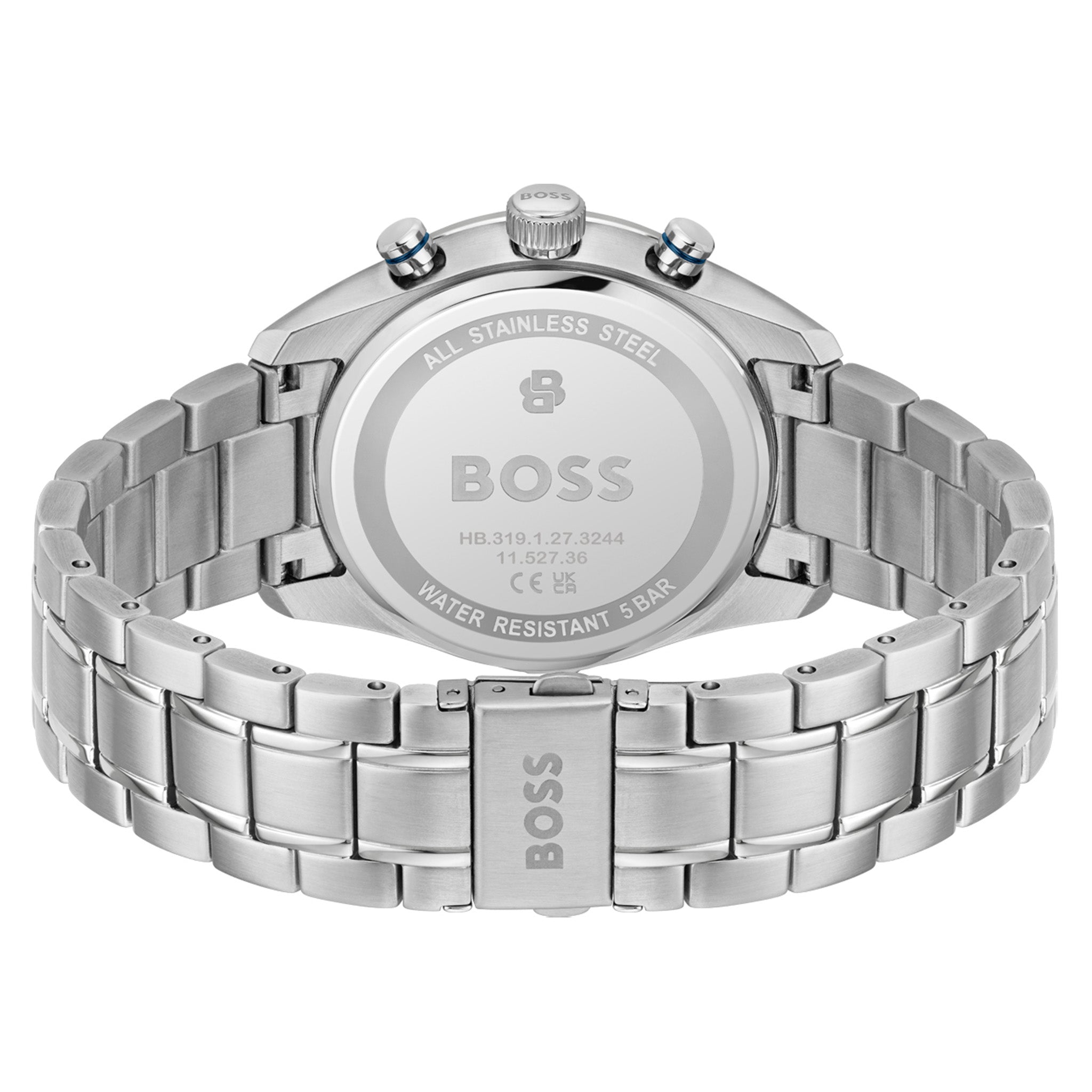 BOSS by Hugo Boss Grand Silver Steel Blue Dial Chronograph Men's Watch - 1514344