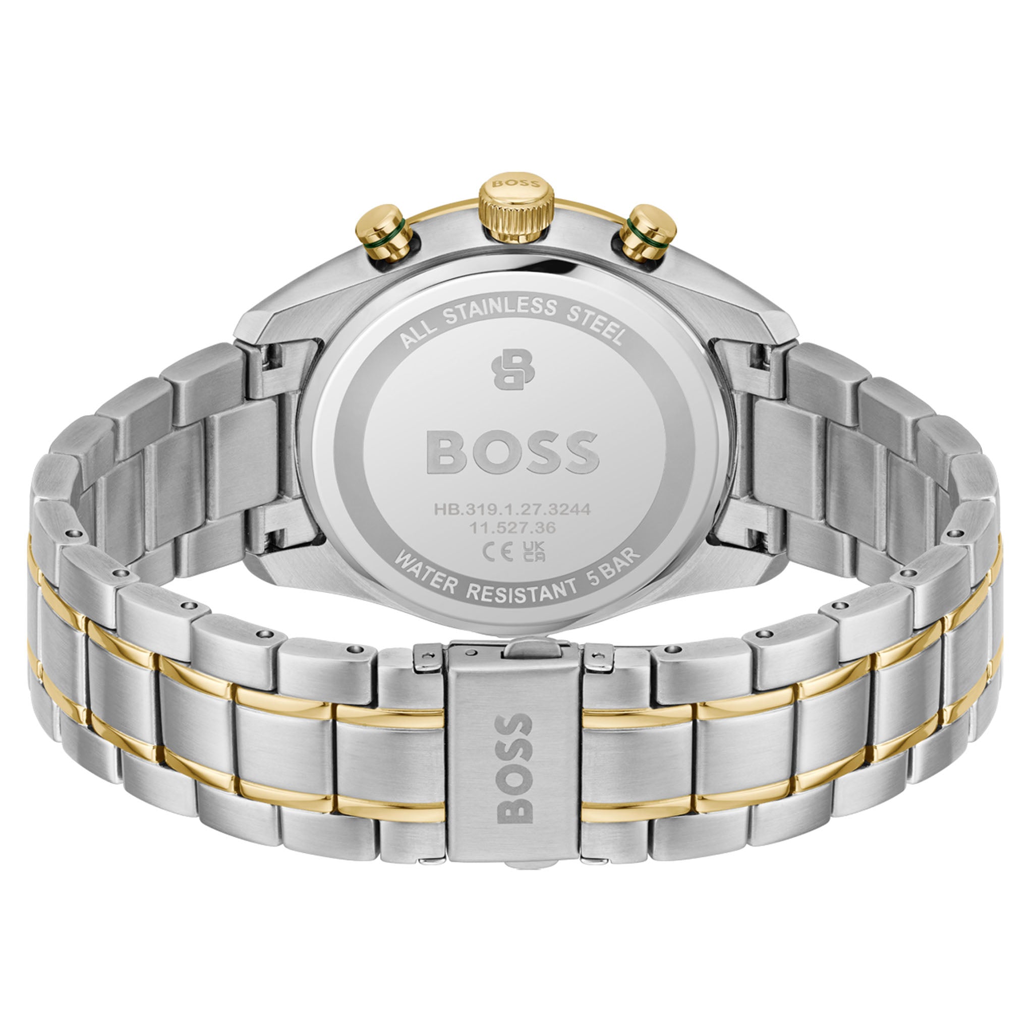 BOSS by Hugo Boss Two-Tone Steel Green Dial Chronograph Men's Watch - 1514345