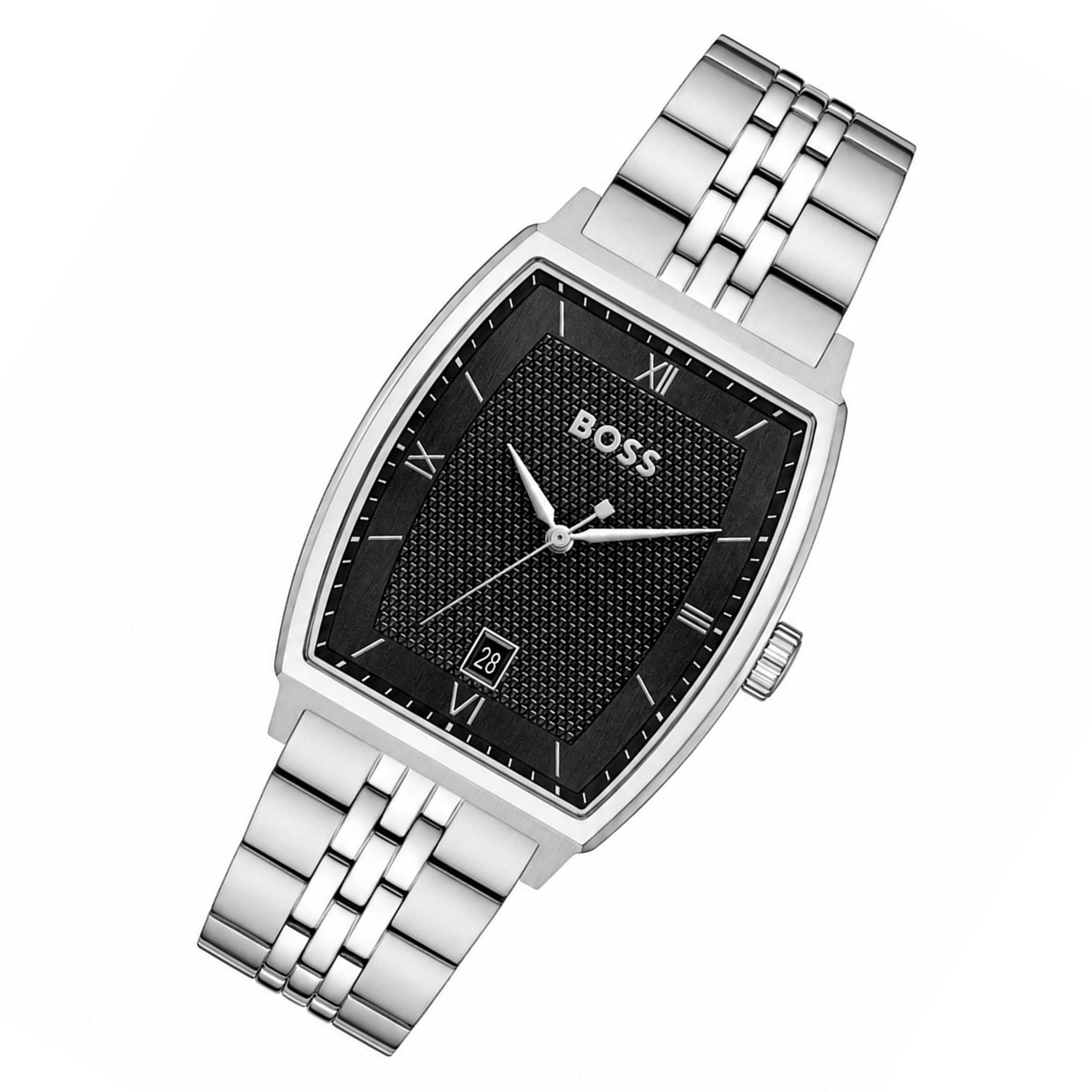 BOSS by Hugo Boss Silver Steel Black Dial Men's Watch - 1514353