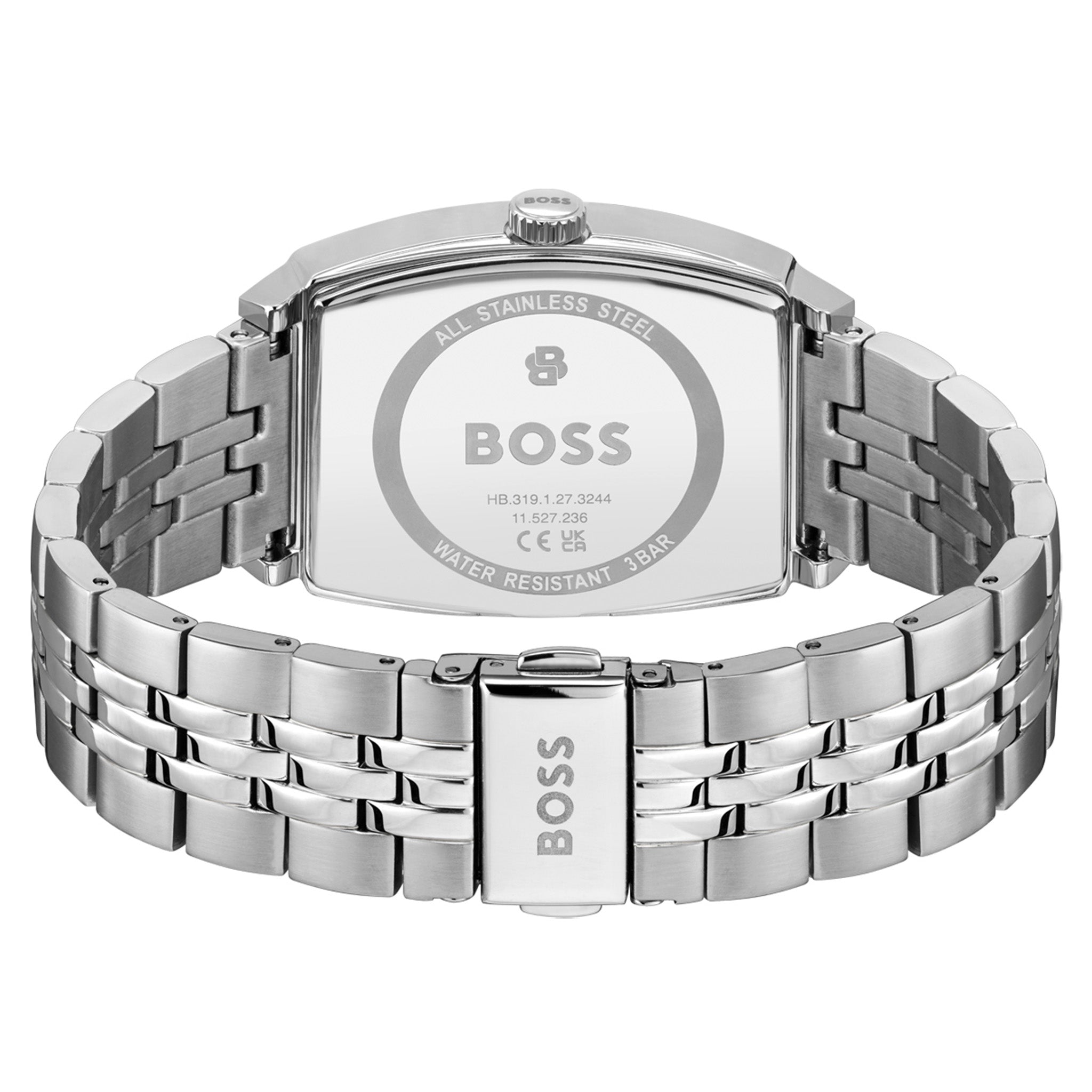 BOSS by Hugo Boss Silver Steel Black Dial Men's Watch - 1514353