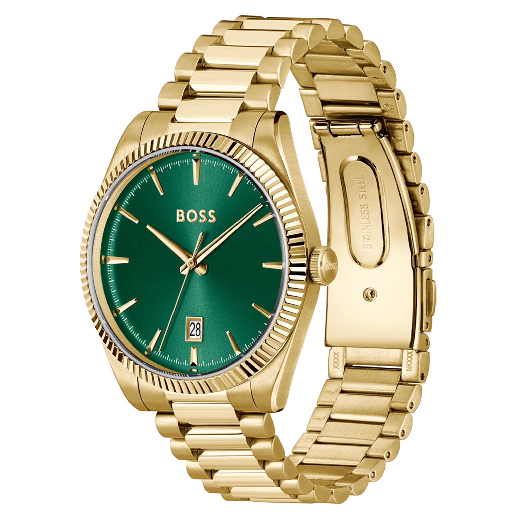 BOSS by Hugo Boss Gold Steel Green Dial Men's Watch - 1514355