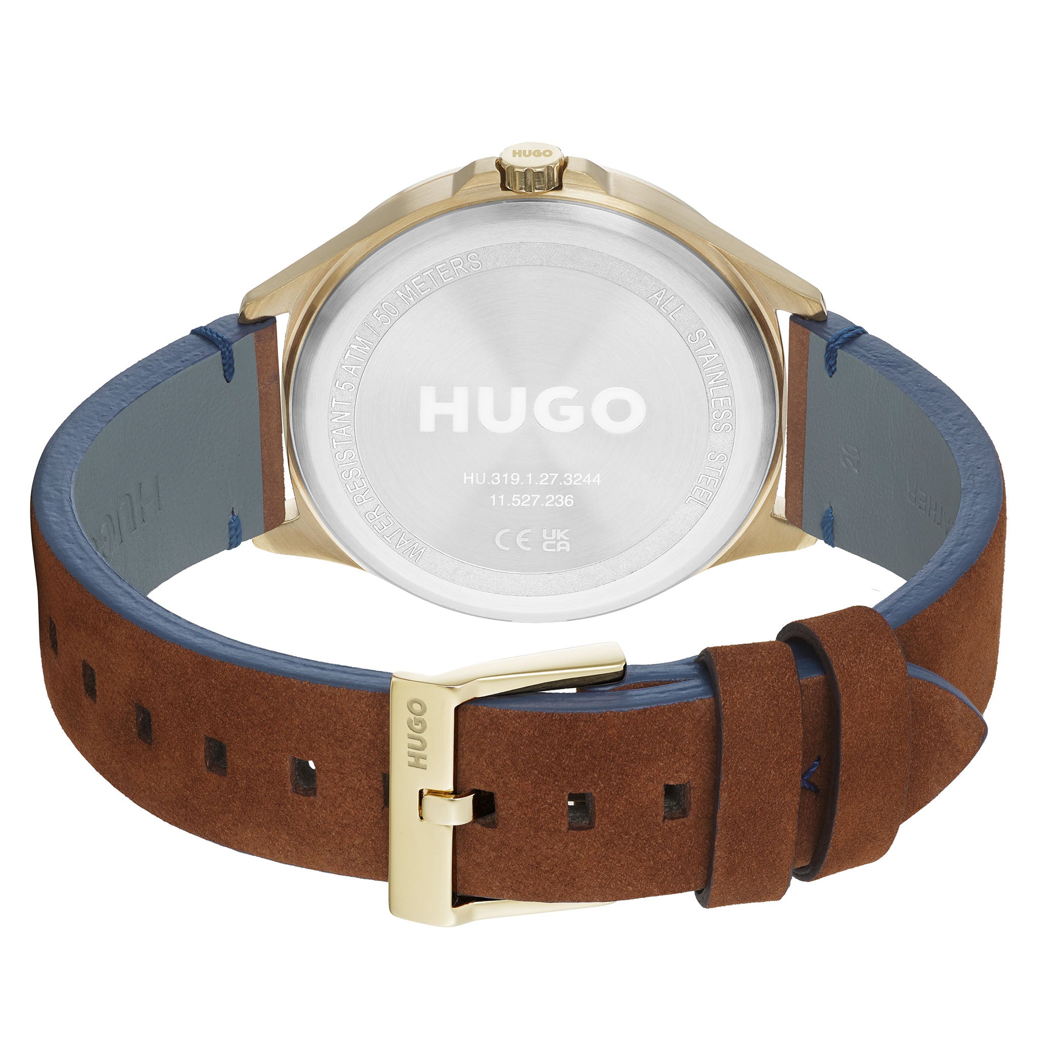HUGO by Hugo Boss Brown Leather Blue Dial Men's Watch - 1530134
