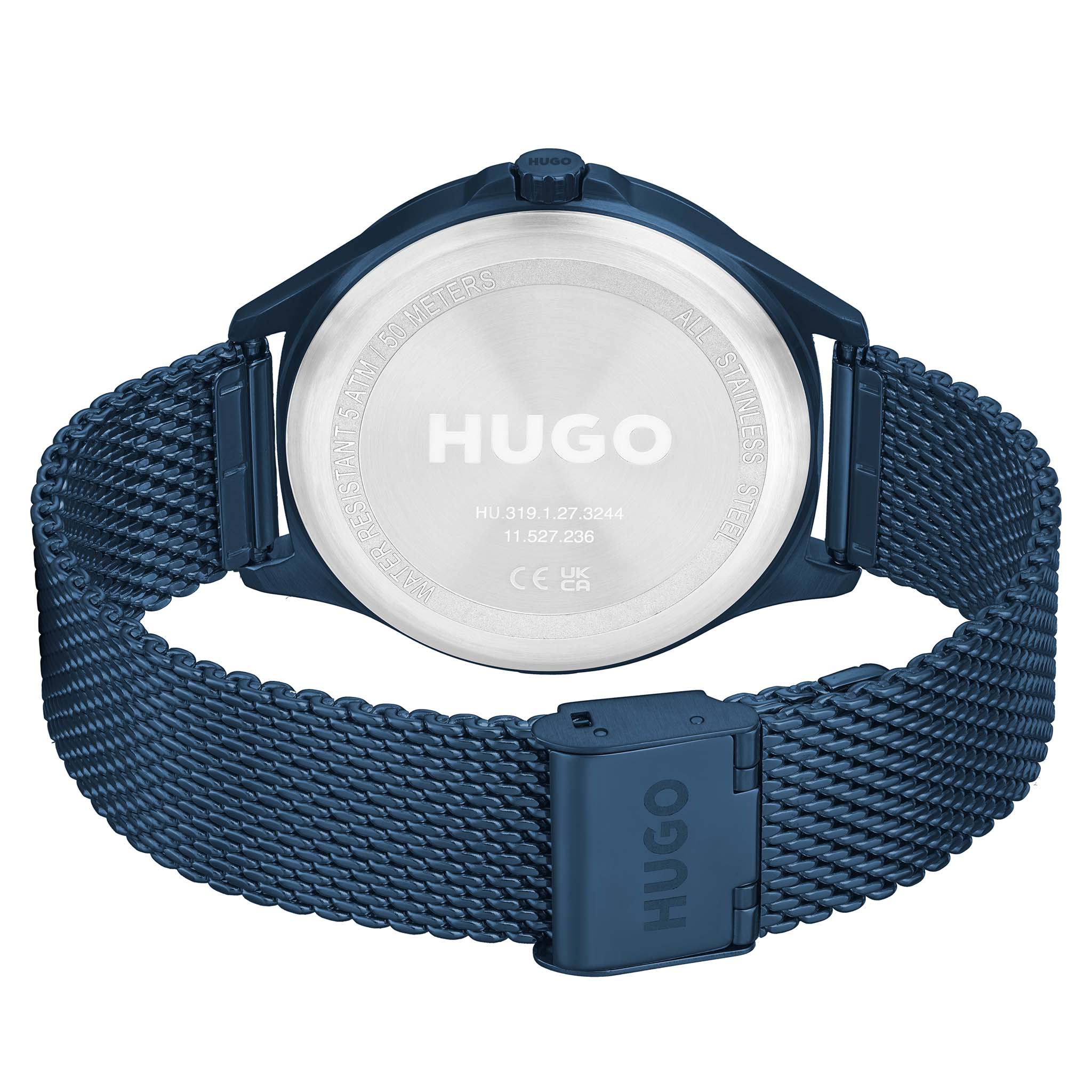 HUGO by Hugo Boss Dark Blue Steel Mesh Blue Dial Men's Watch - 1530136