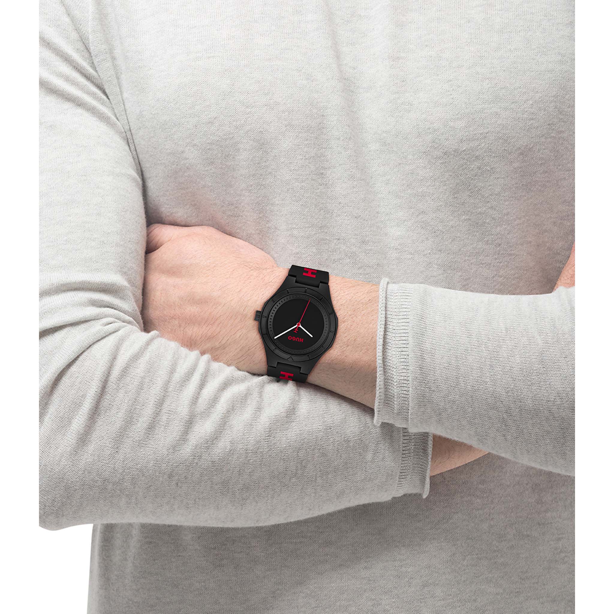 HUGO by Hugo Boss Silicone Black Dial Men's Watch - 1530343