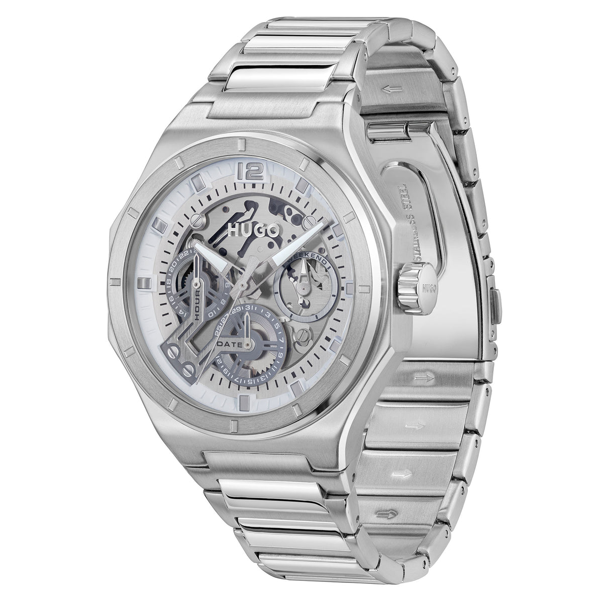 HUGO by Hugo Boss Stainless Steel Silver Dial Multi-function Men's Watch - 1530377