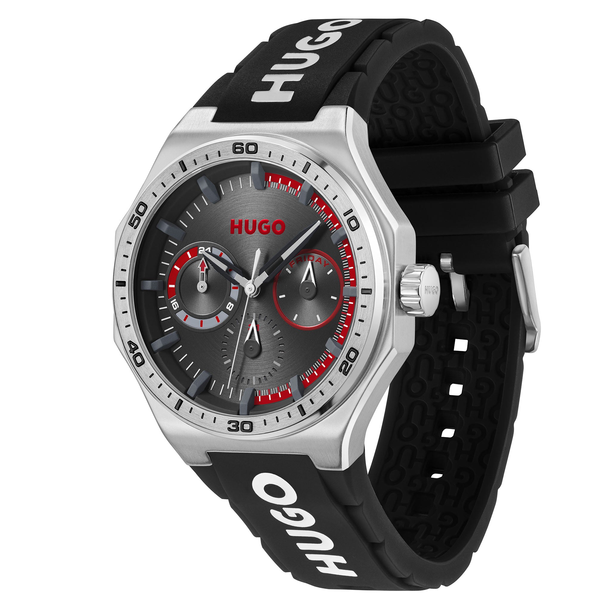 HUGO by Hugo Boss Silicone Black Dial Multi-function Men's Watch - 1530397