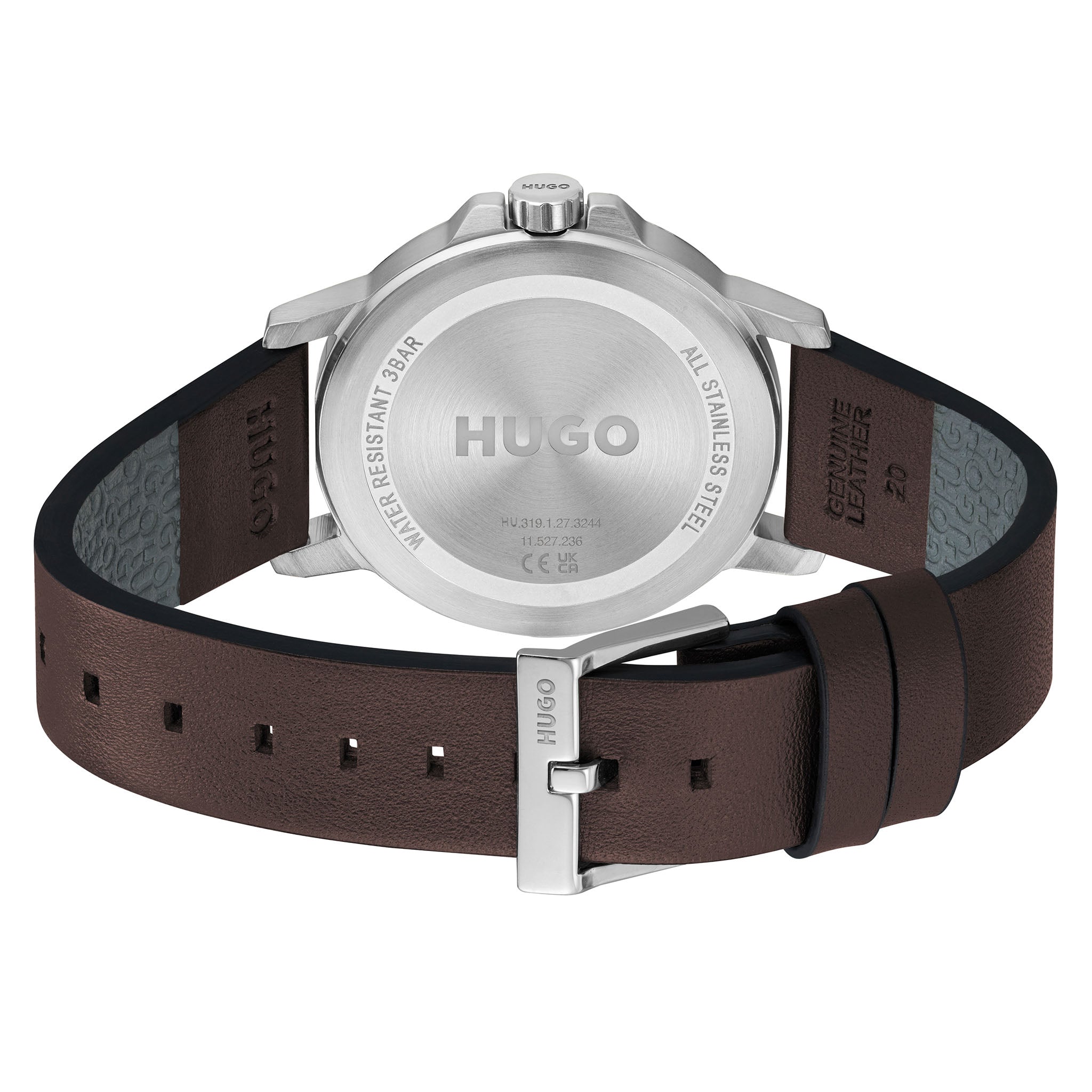 HUGO by Hugo Boss Leather Olive Green Dial Men's Watch - 1530418