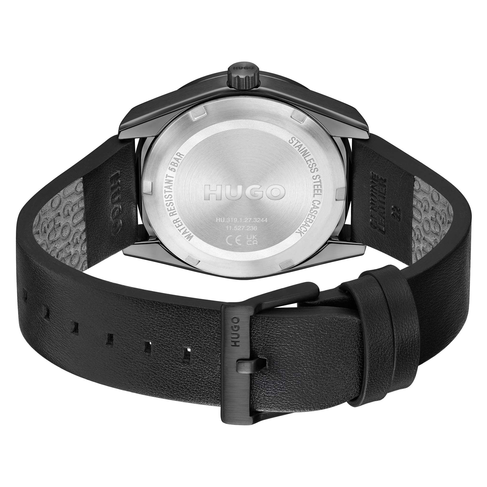 HUGO by Hugo Boss Calfskin Leather Black Dial Multi-function Men's Watch - 1530423