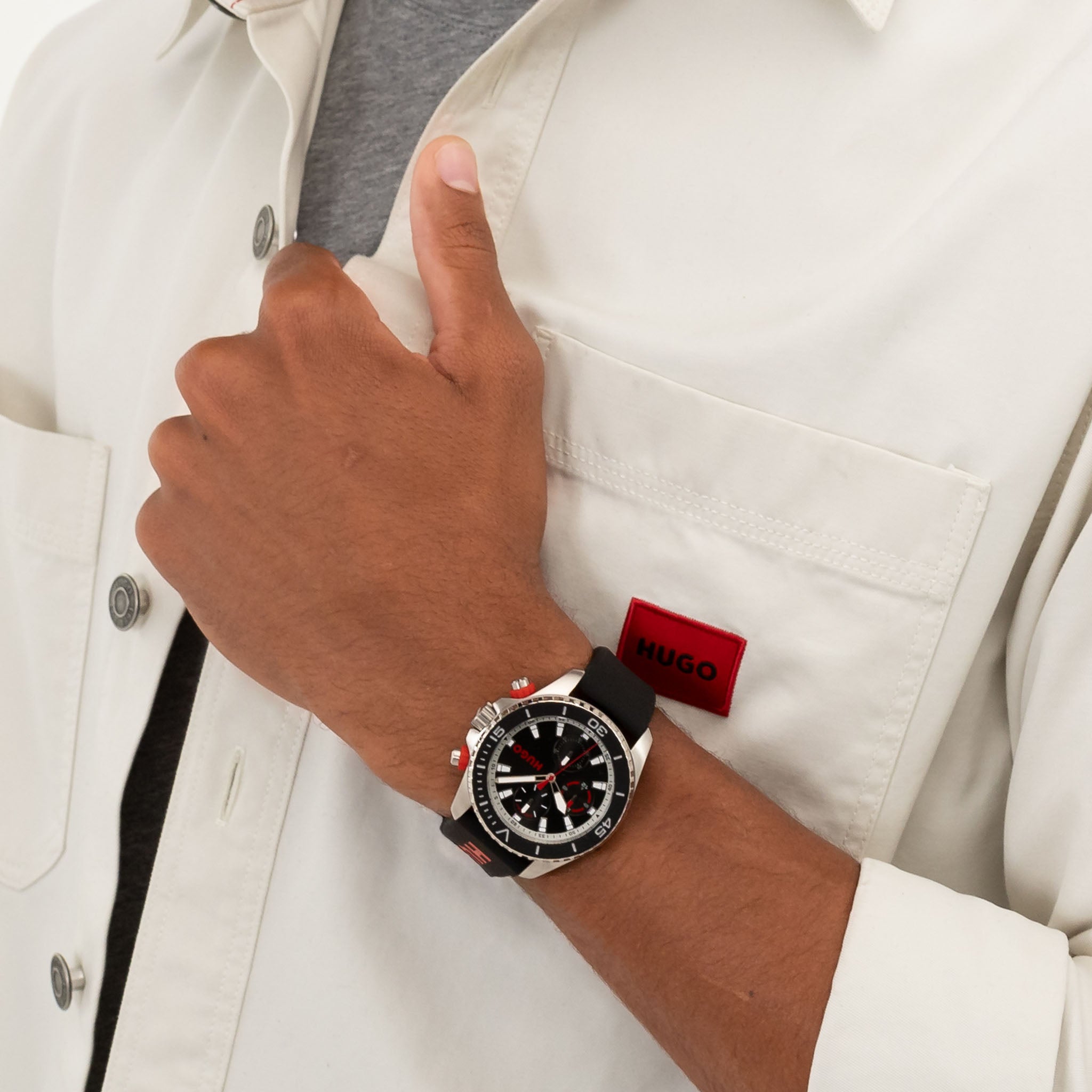 HUGO by Hugo Boss Black Silicone Multi-function Men's Watch - 1530427