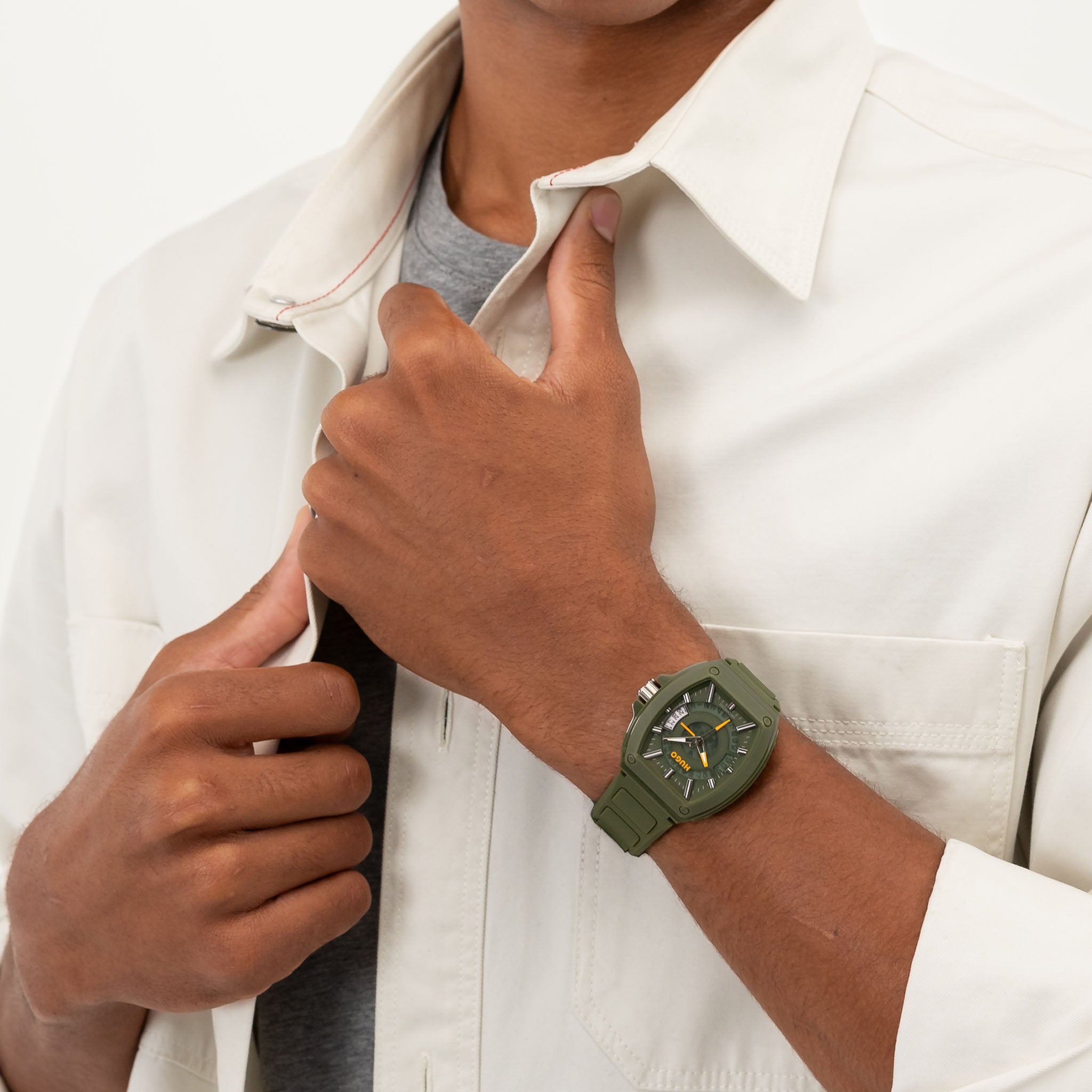 HUGO by Hugo Boss Silicone Green Dial Men's Watch - 1530433