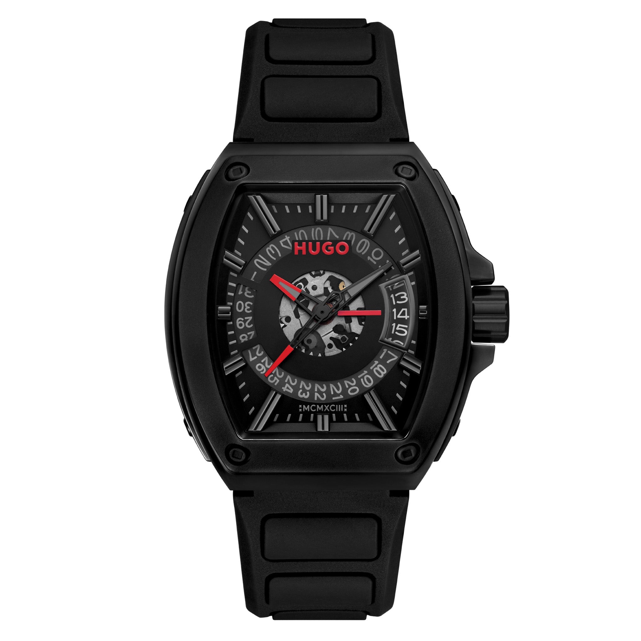 Hugo Black Silicone Black Dial Basic Calendar Men's Watch - 1530436