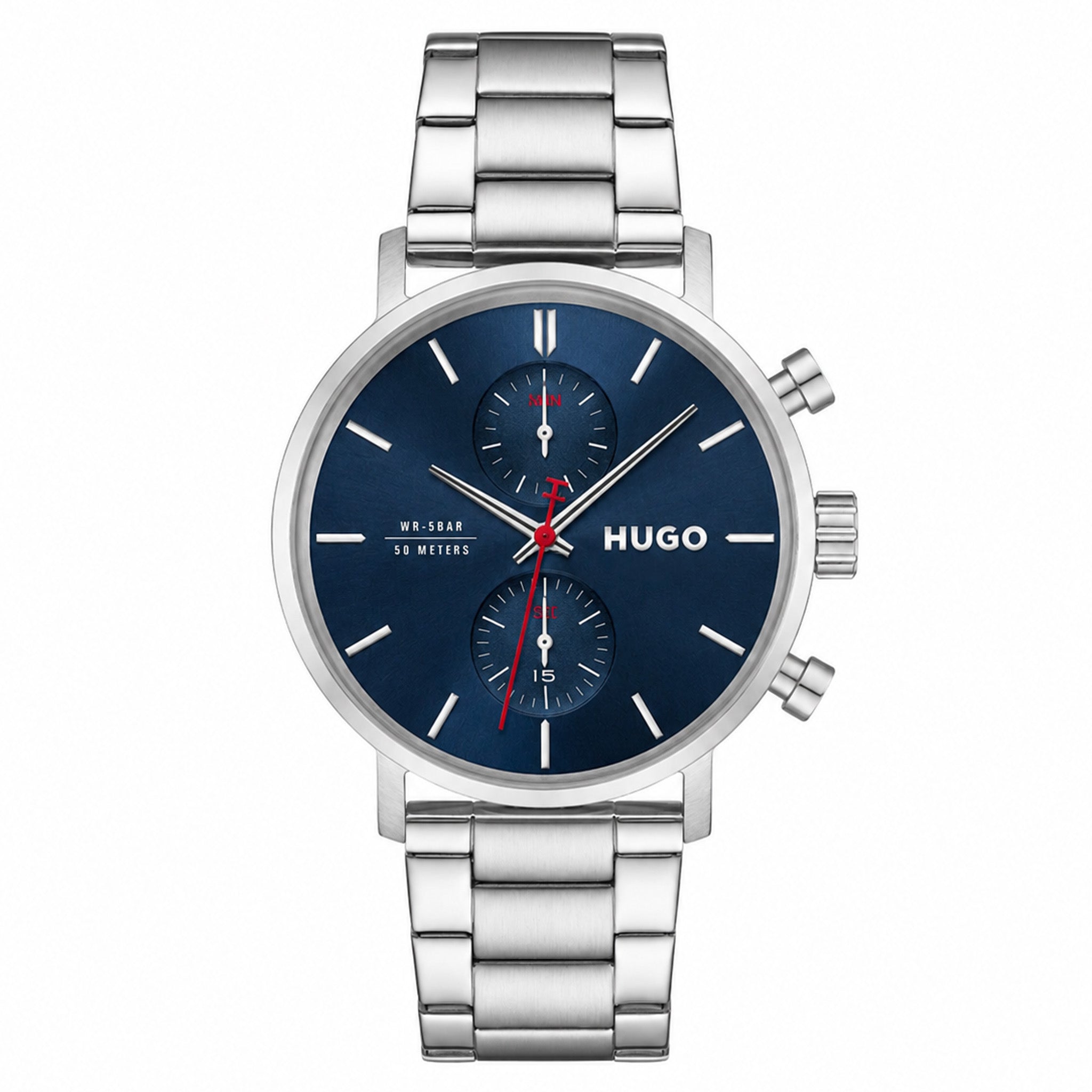 HUGO by Hugo Boss Silver Steel Blue Dial Multi-function Men's Watch - 1530467