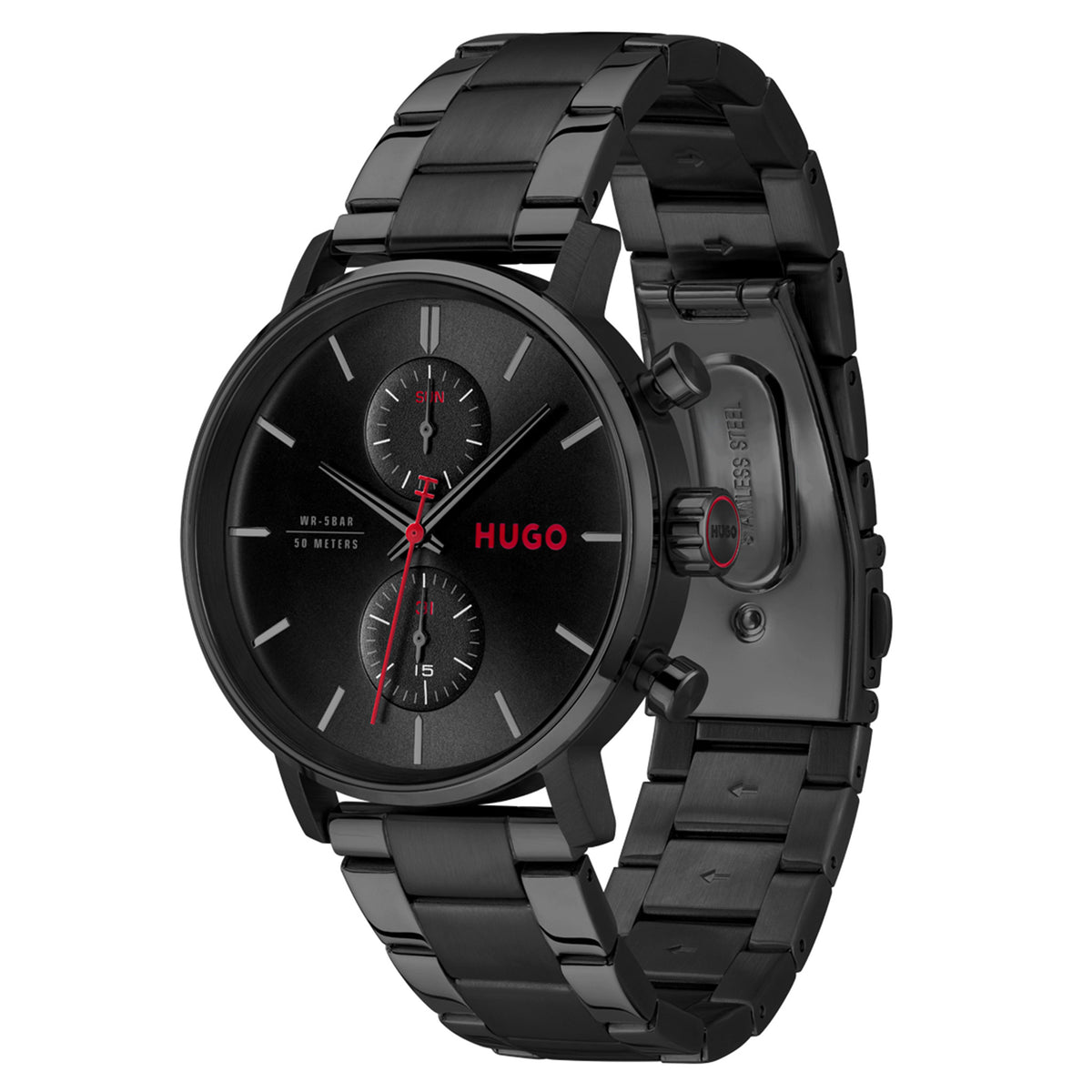HUGO by Hugo Boss Steel Black Dial Multi-function Men's Watch - 1530468