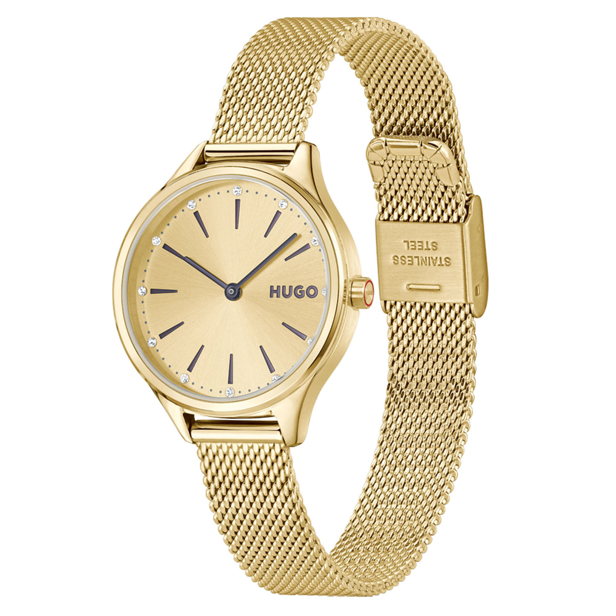 HUGO by Hugo Boss Steel Mesh Gold Dial Women's Watch - 1540188