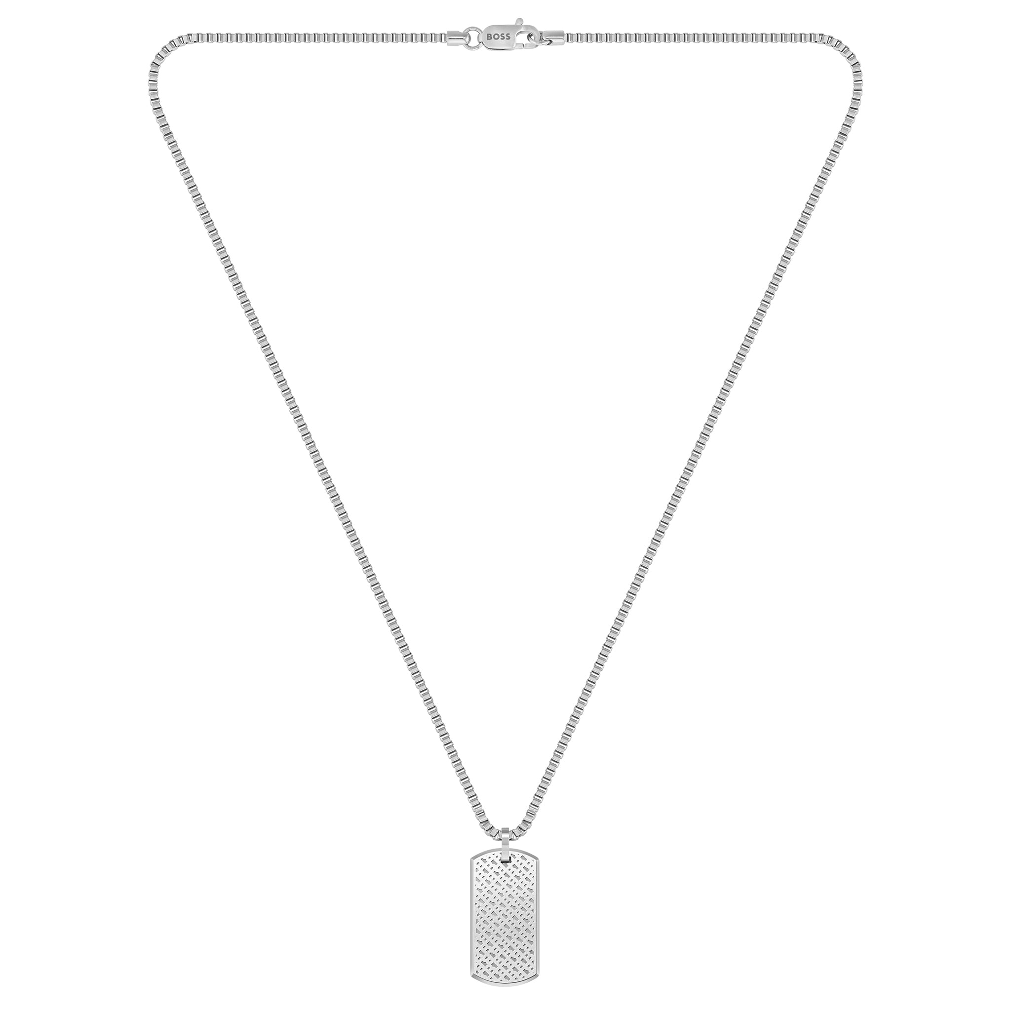 Hugo Boss Jewellery Stainless Steel Men's Pendant with Chain Necklace - 1580575
