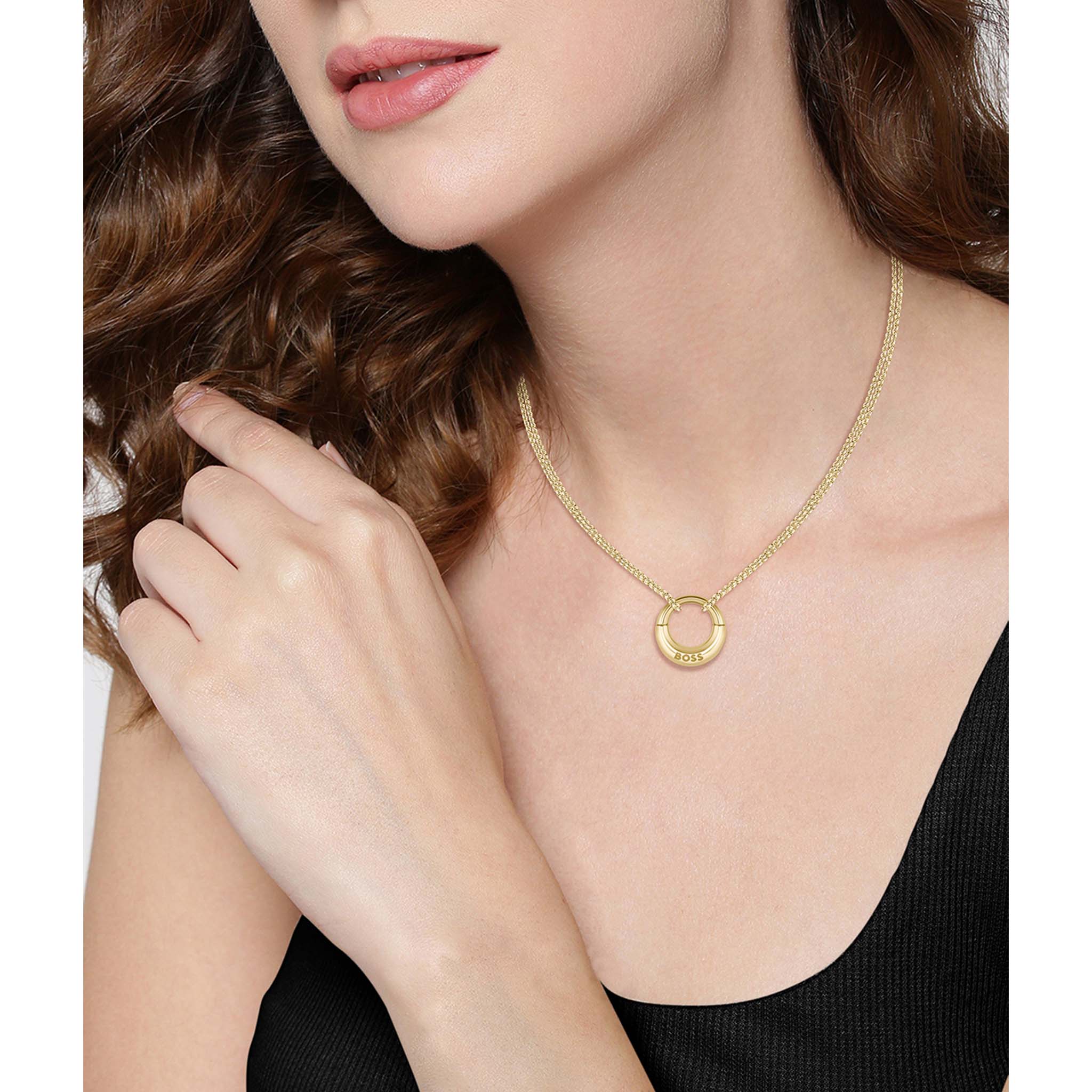BOSS by Hugo Boss Jewellery Gold Steel Women's Pendant Necklace - 1580581