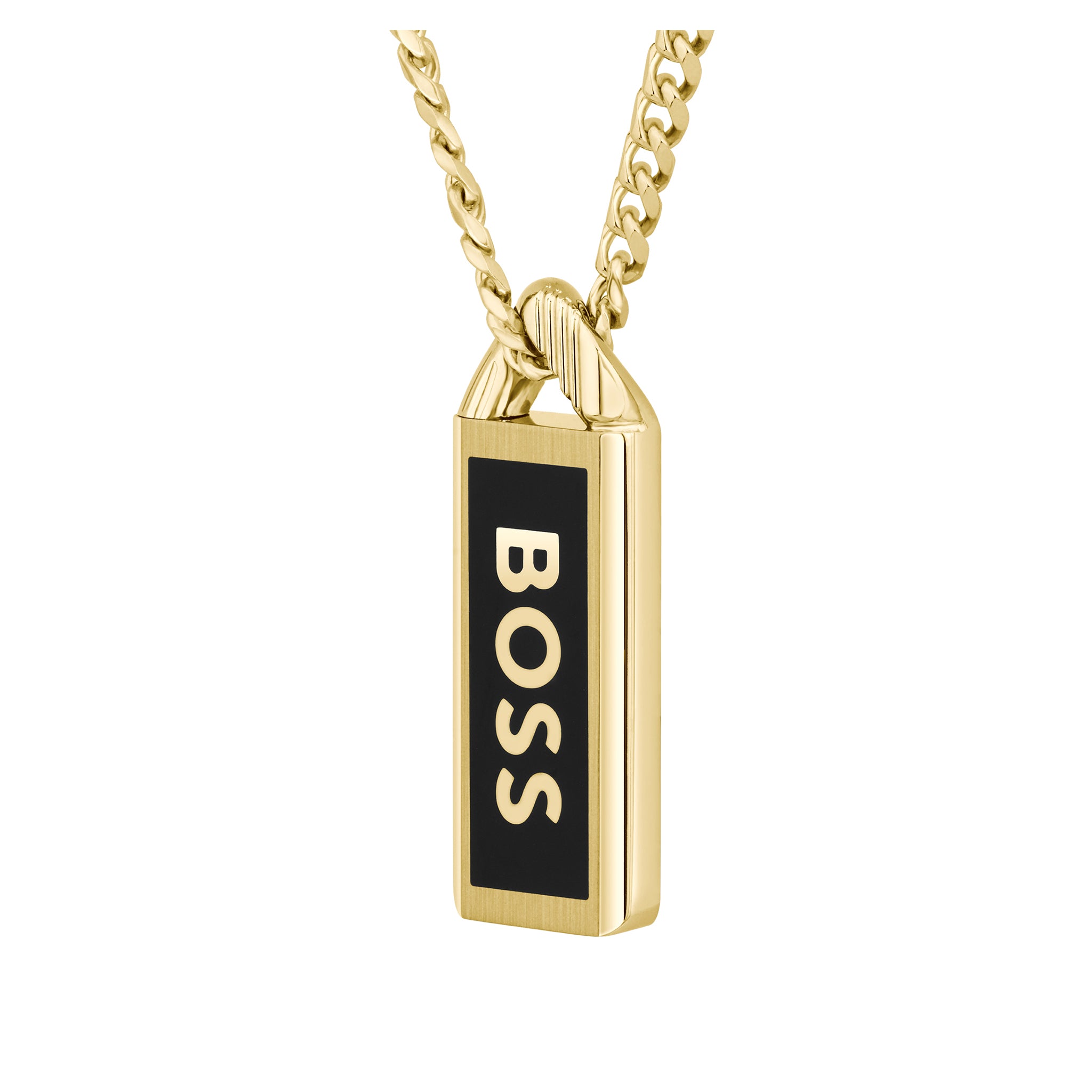 Hugo Boss Jewellery Gold Steel Men's Pendant Necklace - 1580678