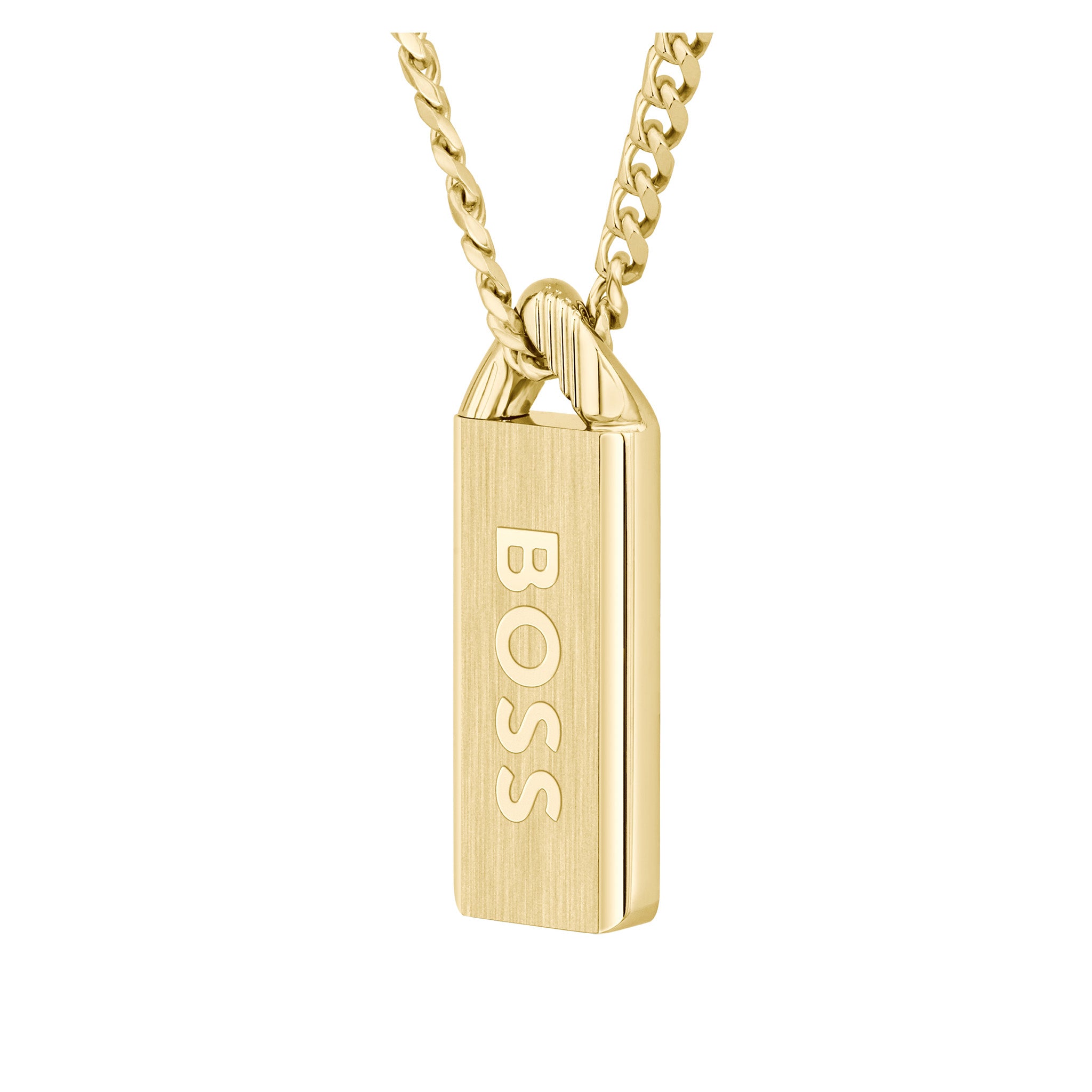 Hugo Boss Jewellery Gold Steel Men's Pendant Necklace - 1580678