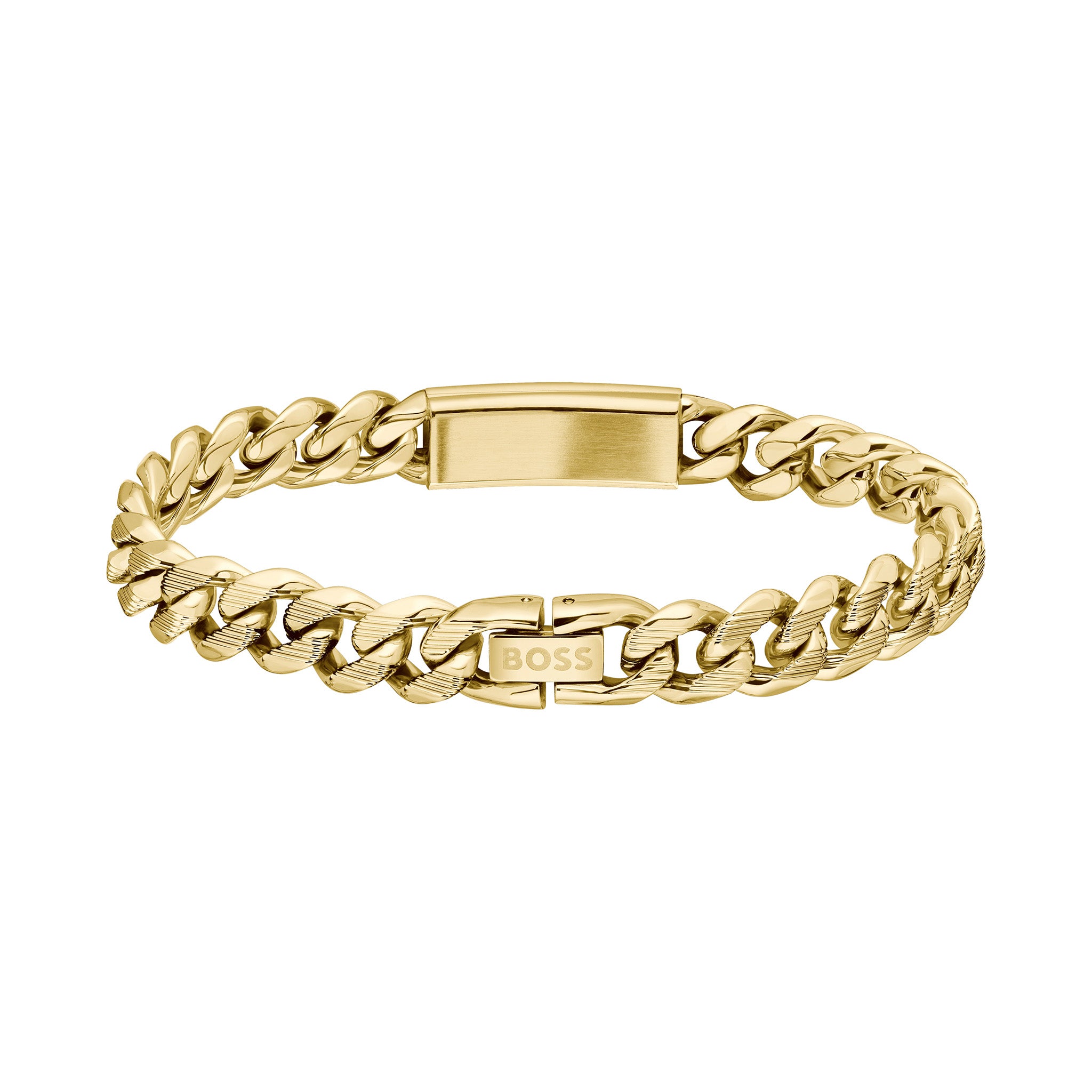 Hugo Boss Jewellery Gold Steel Men's Chain Bracelet - 1580680M