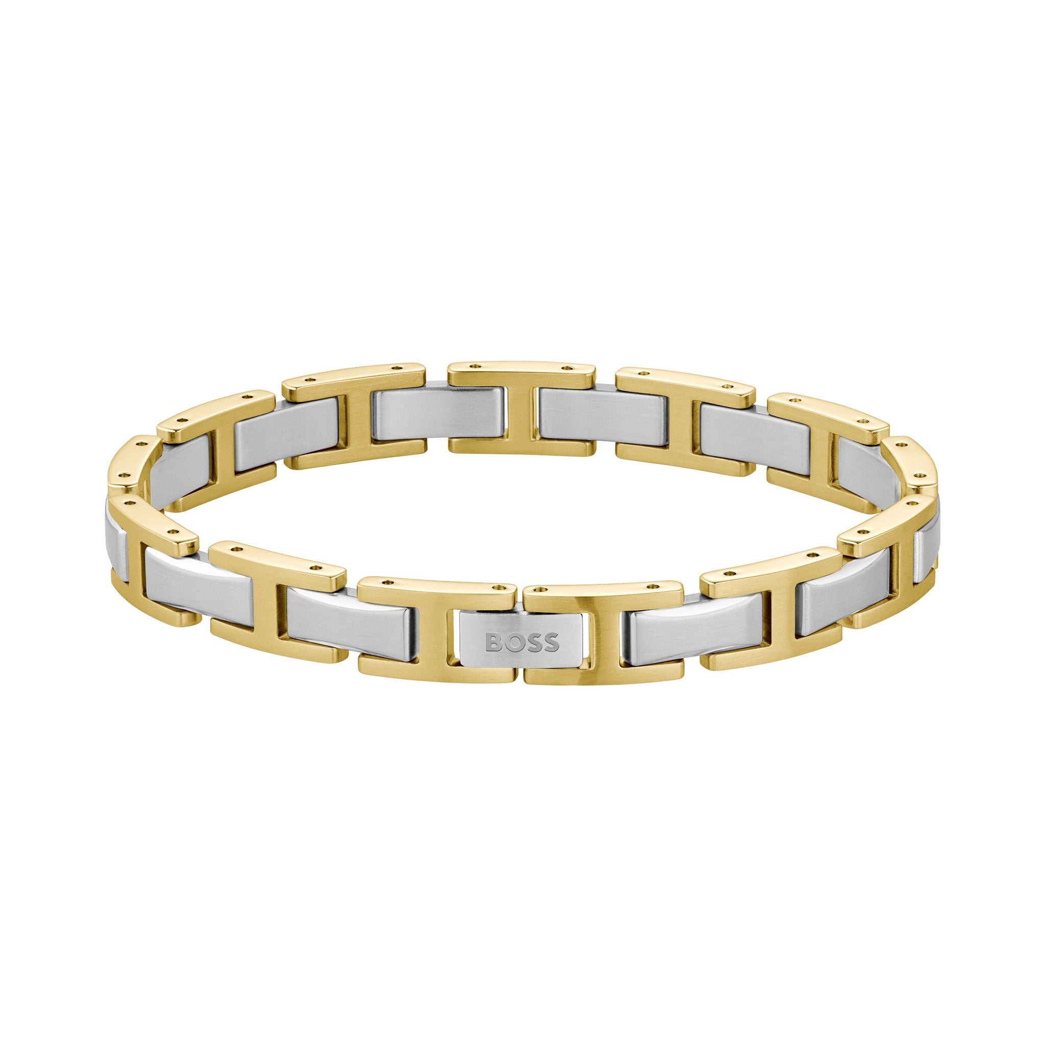 Boss Jewellery Stainless Steel & Gold Steel Men's Link Bracelet - 1580793