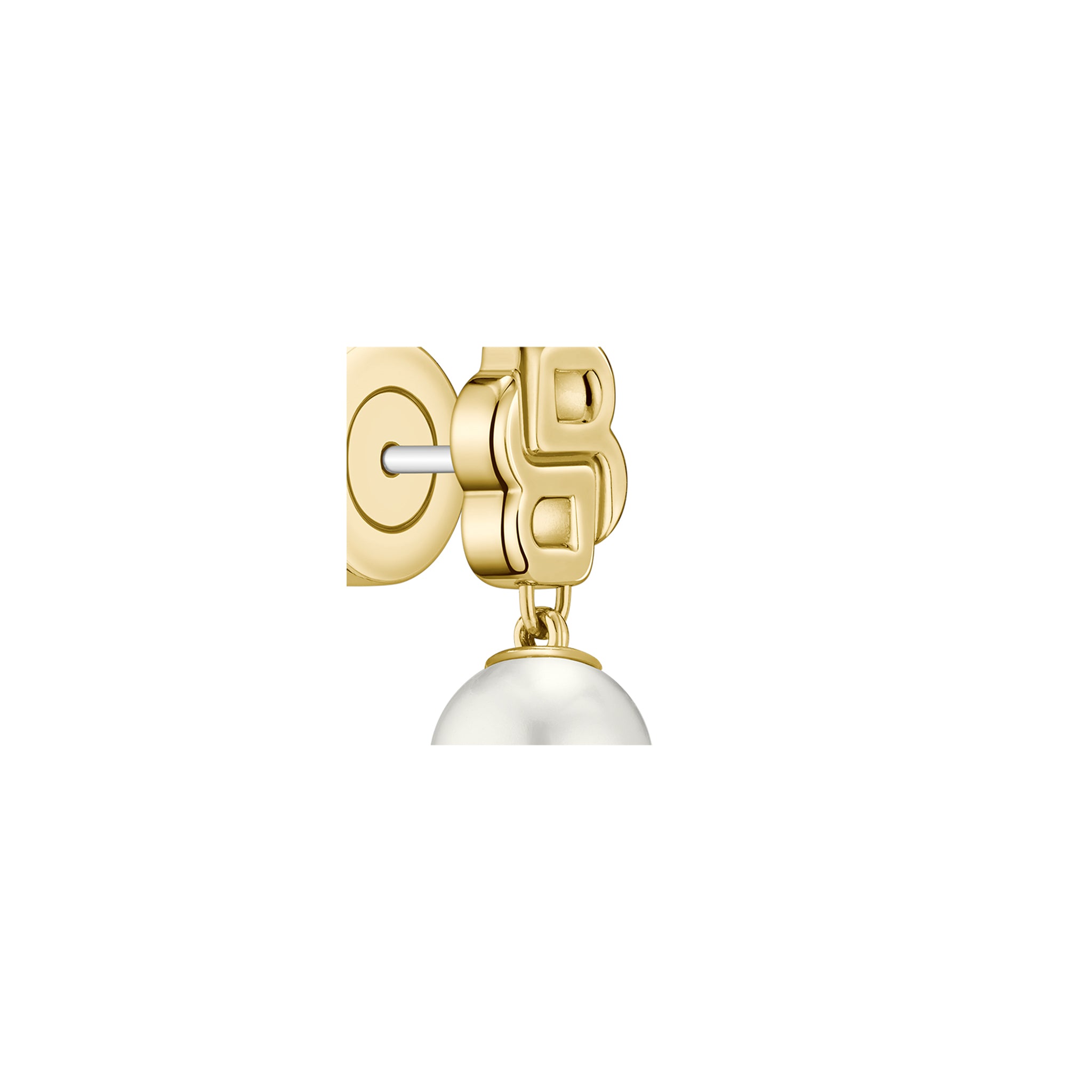Boss Jewellery Gold Steel & Faux Pearls Women's Stud Earrings - 1580822