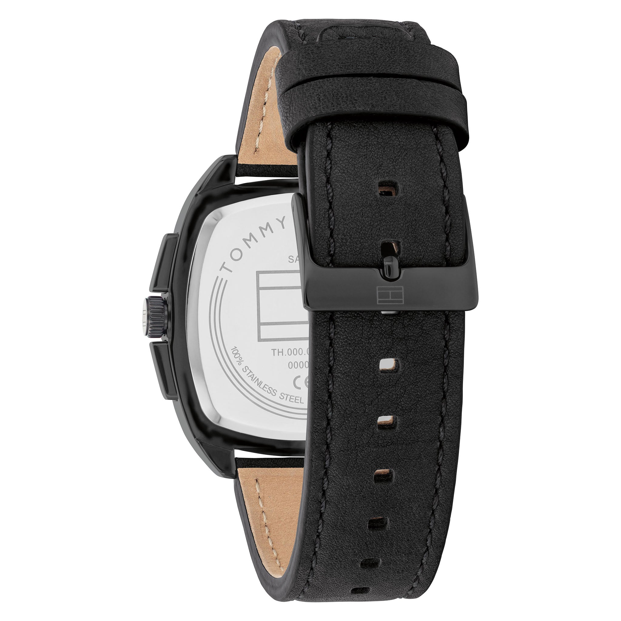 Tommy Hilfiger Leather Black Dial Multi-function Men's Watch - 1710556