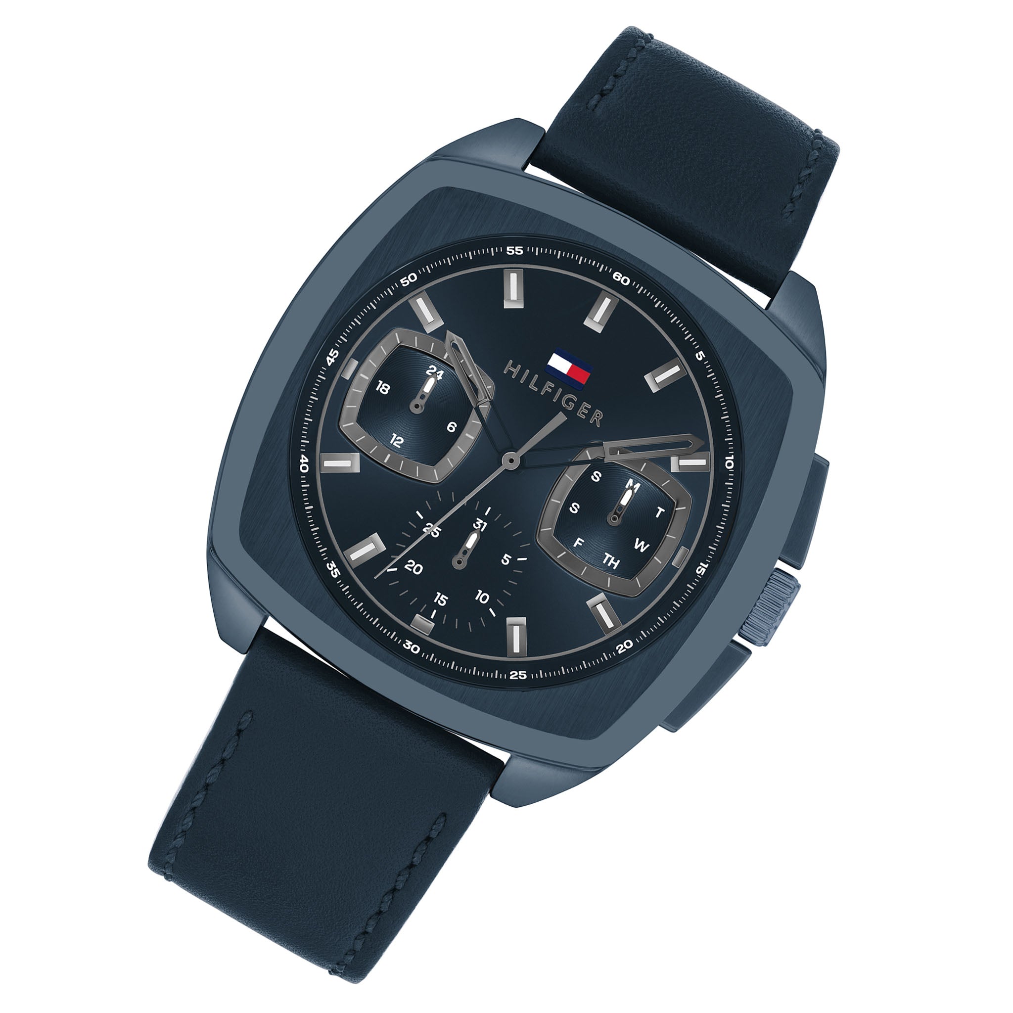 Tommy Hilfiger Leather Blue Dial Multi-function Men's Watch - 1710558