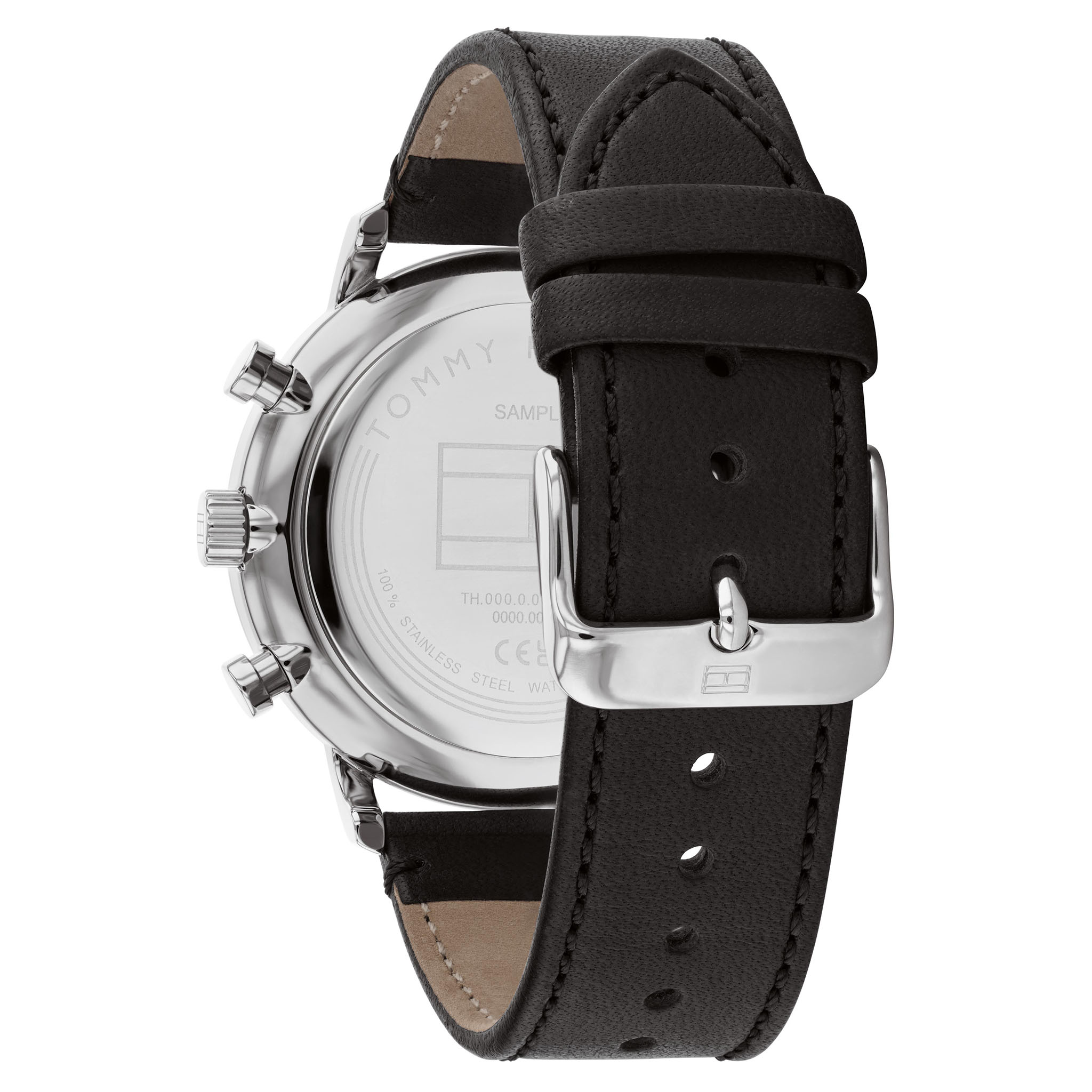 Tommy Hilfiger Leather Black Dial Multi-function Men's Watch - 1710565