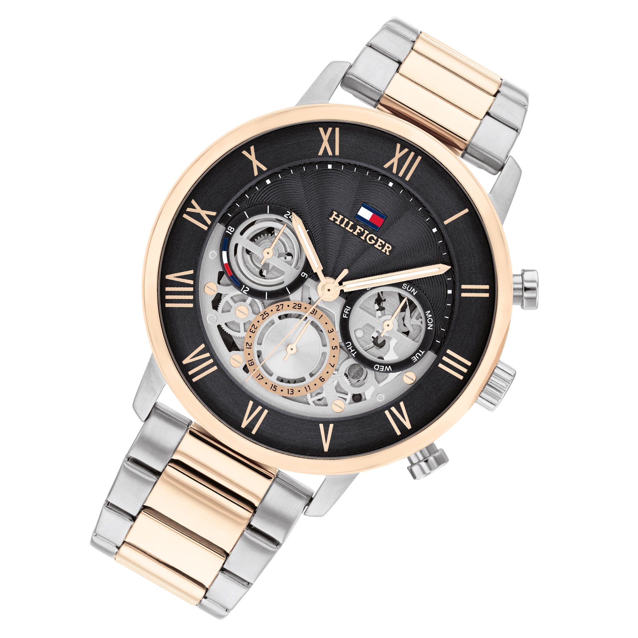 Tommy Hilfiger Two-Tone Steel Dark Grey Dial Multi-function Men's Watch - 1710570