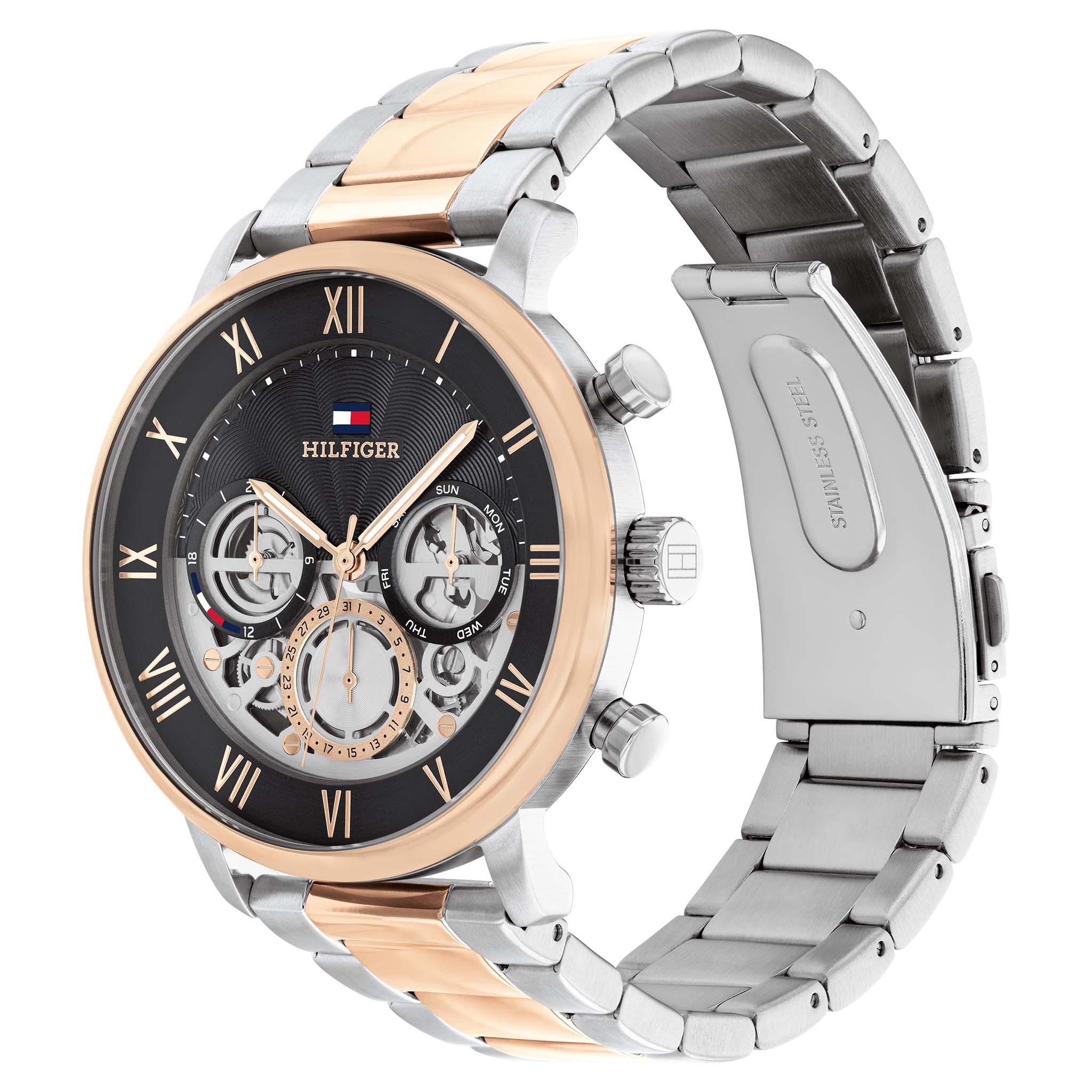 Tommy Hilfiger Two-Tone Steel Dark Grey Dial Multi-function Men's Watch - 1710570