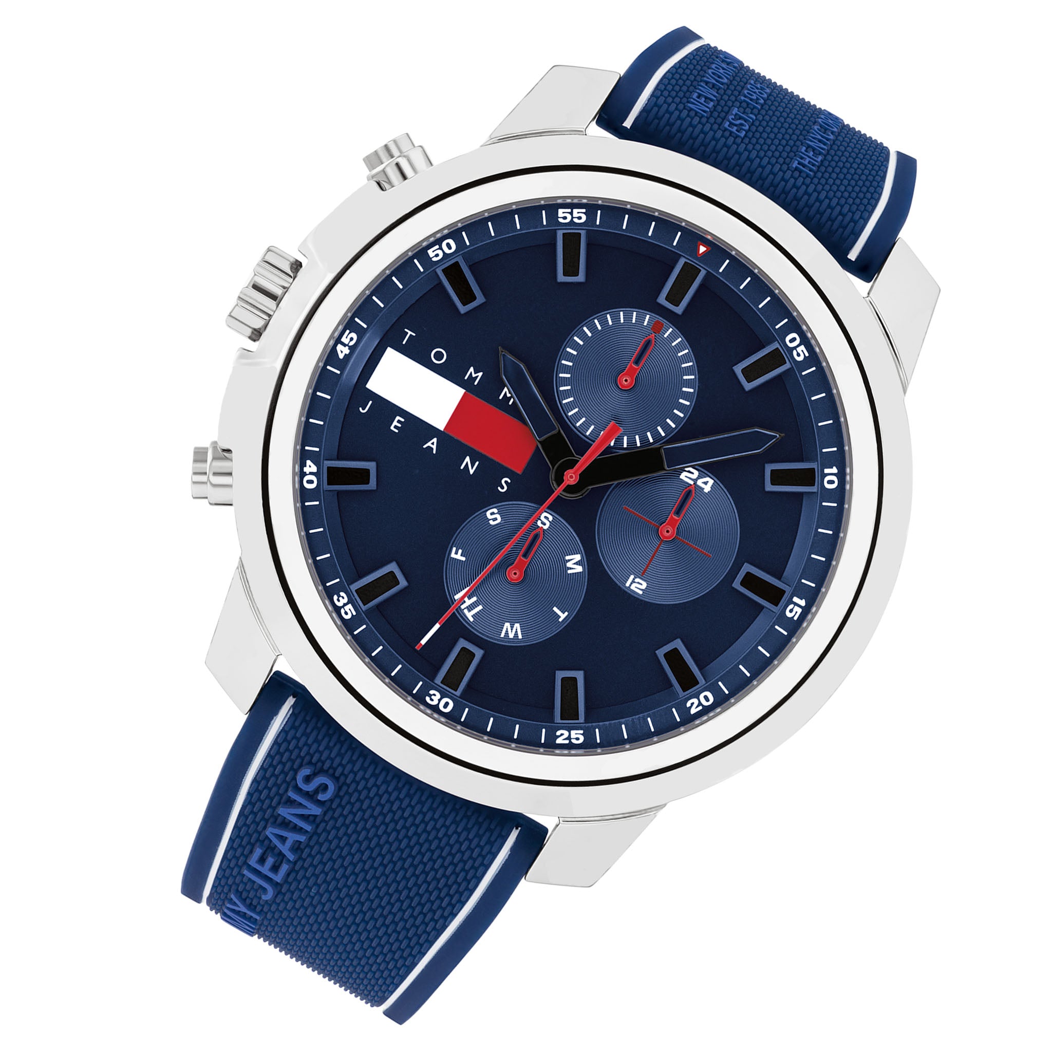 Tommy Hilfiger Blue Silicone Multi-function Men's Watch - 1710582