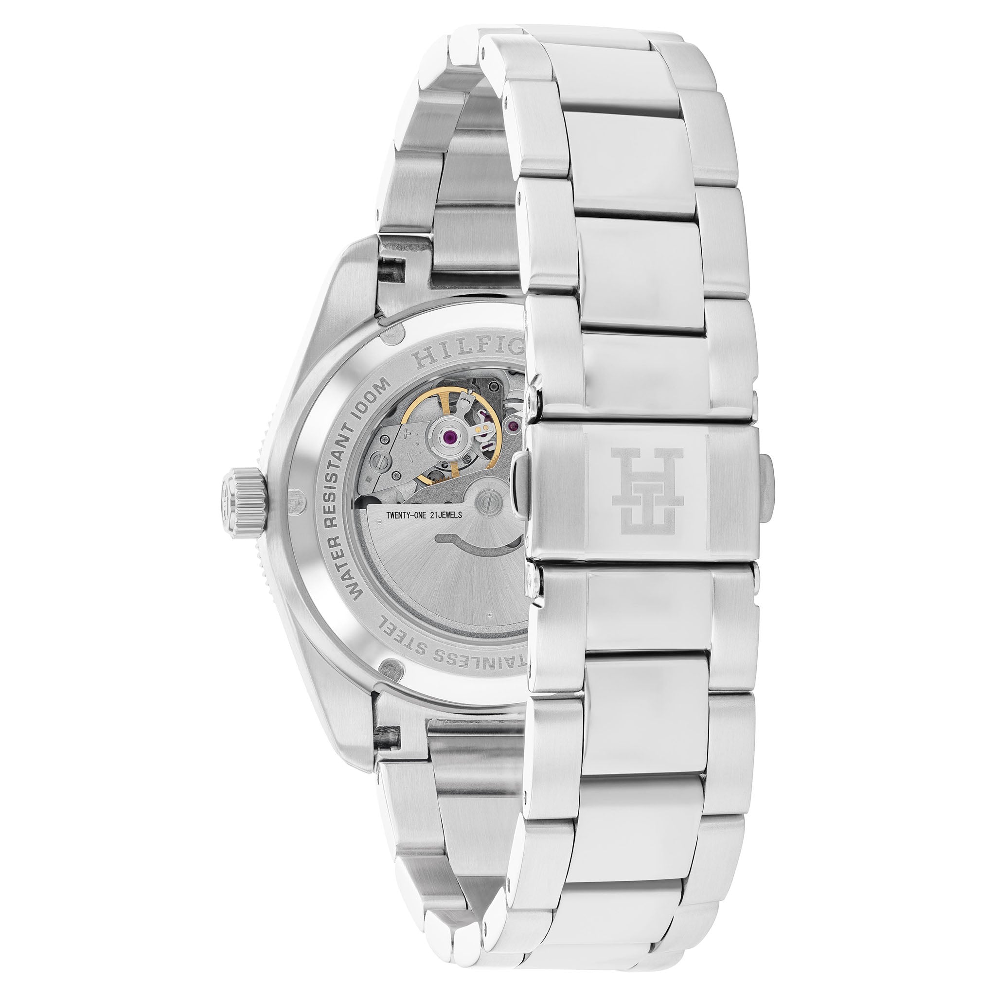 Tommy Hilfiger Silver Steel Navy Dial Mechanical-Automatic Men's Watch - 1710591